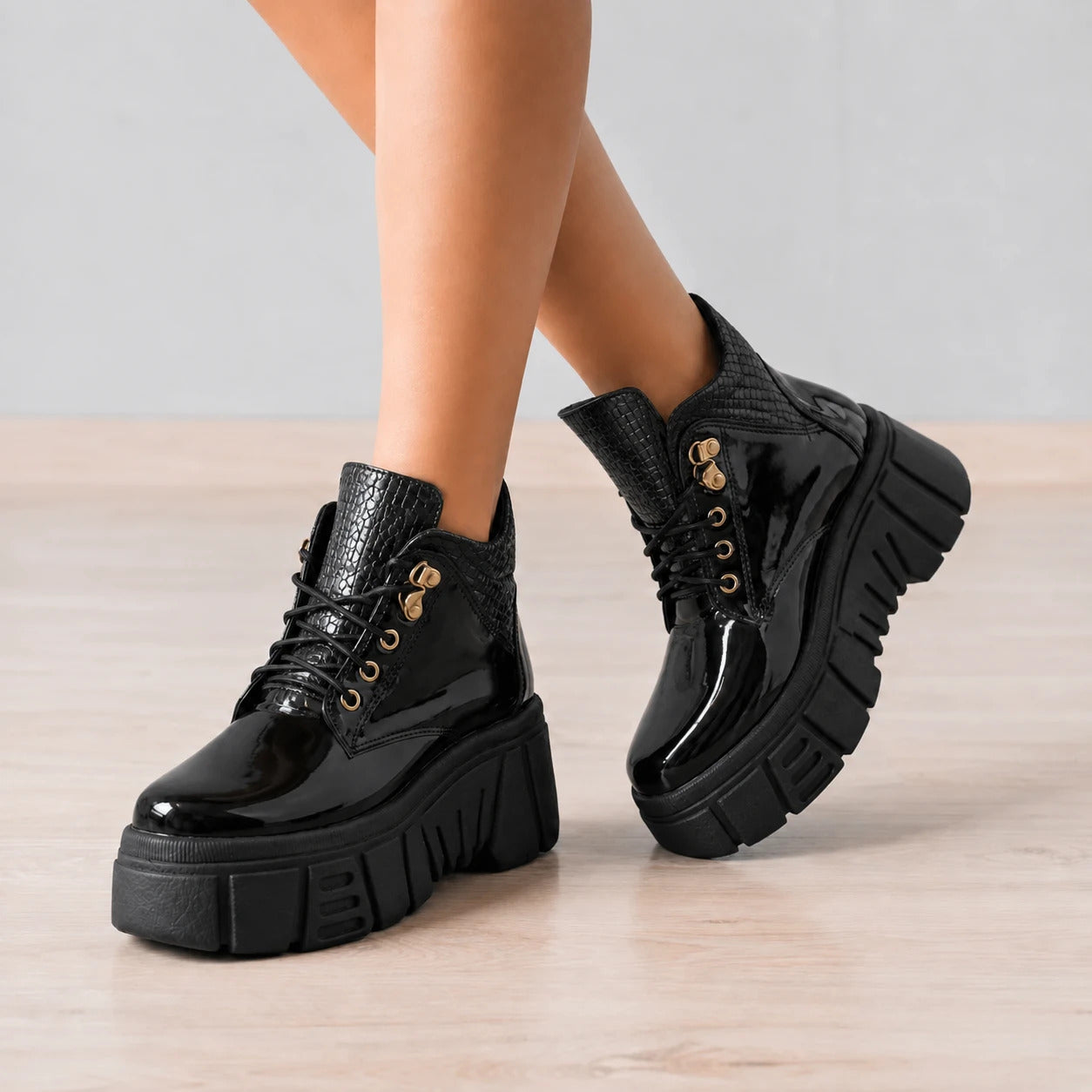 BOTAS MUJER DENIZLI NEGRO CHAROL - 3