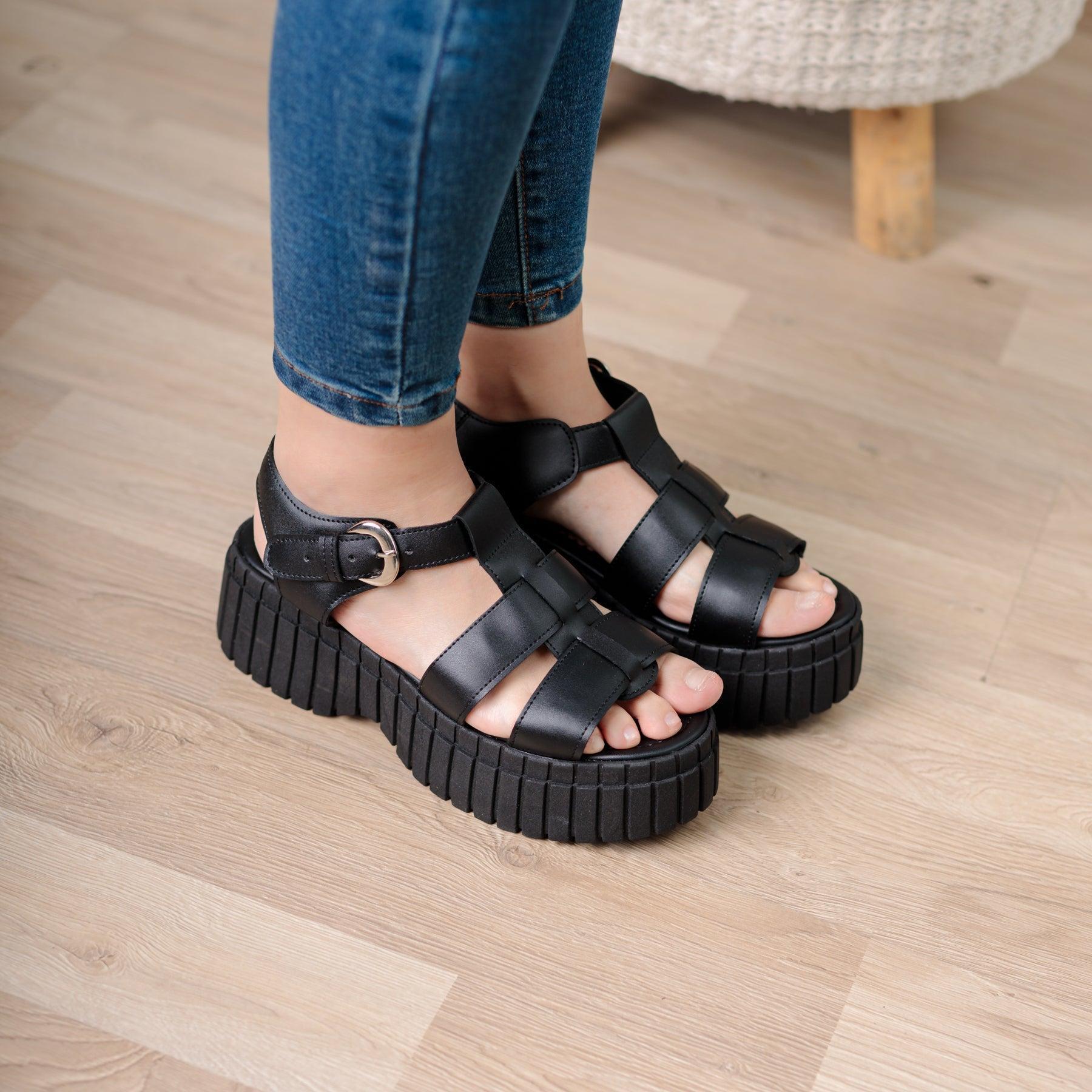 SANDALIAS CASUALES MUJER DOVRA NEGRO - 1