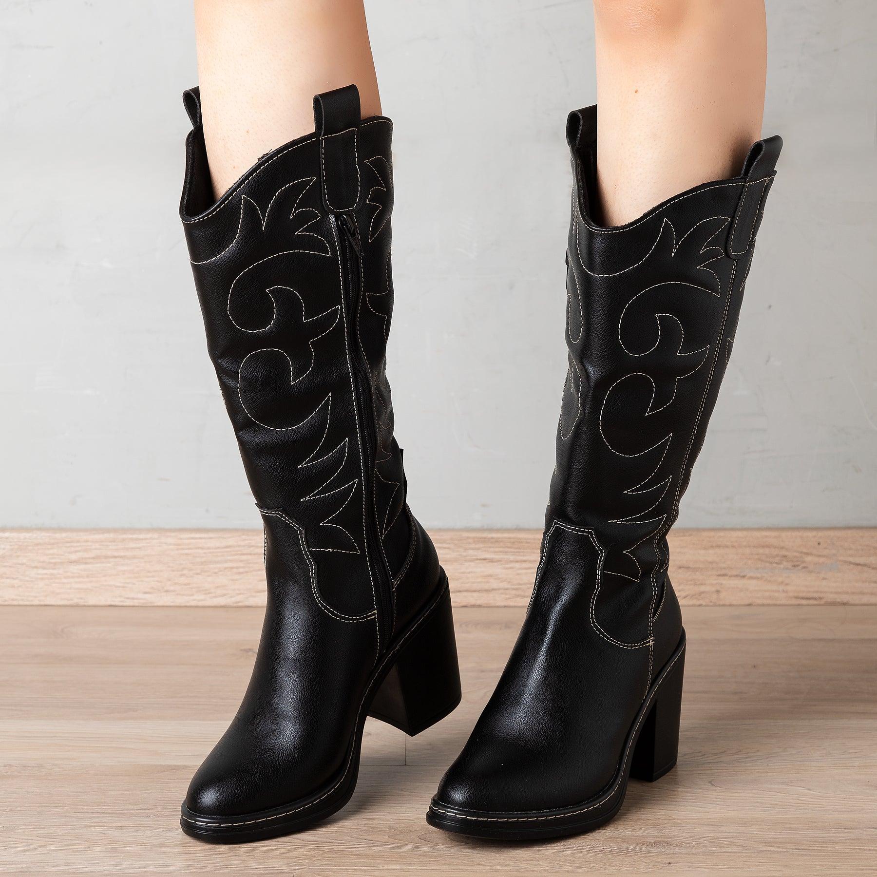 BOTAS MUJER SNAKER NEGRO - 1