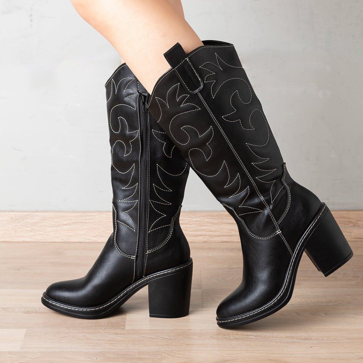 BOTAS MUJER SNAKER NEGRO - 4