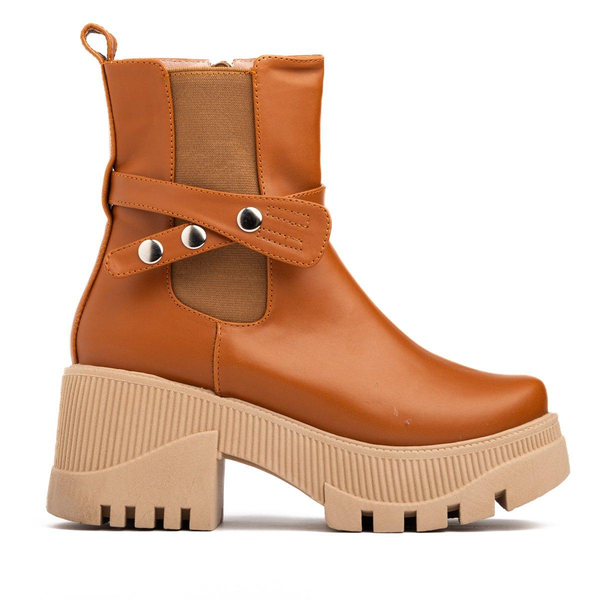 BOTAS MUJER BUTTOM CAMEL - 4