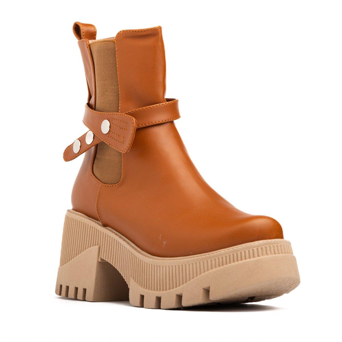 BOTAS MUJER BUTTOM CAMEL - 5