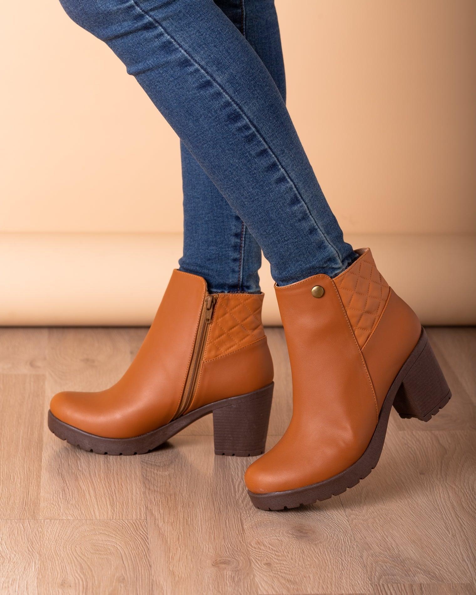 BOTINES MUJER HAVRE CAMEL - 1