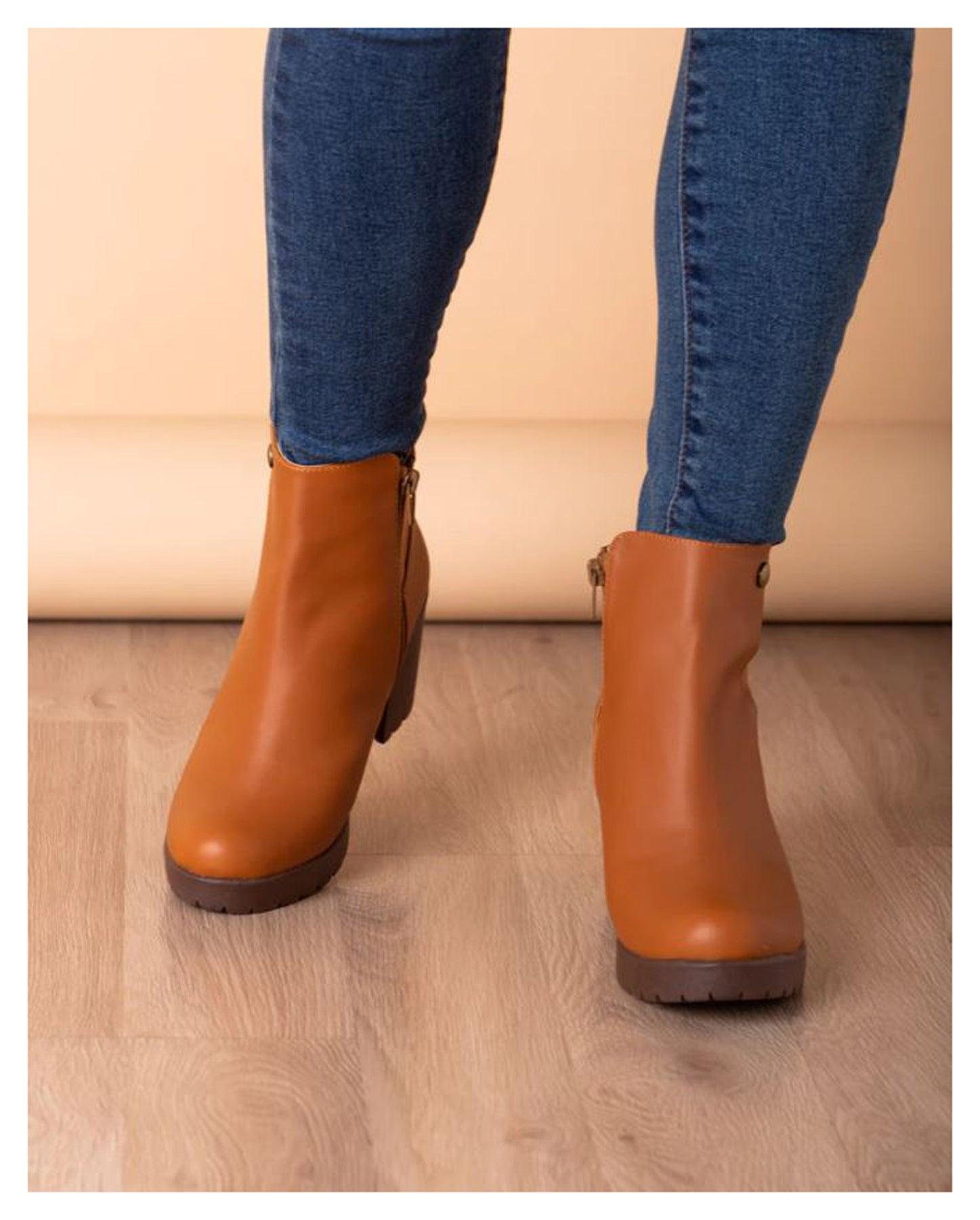 BOTINES MUJER HAVRE CAMEL - 2