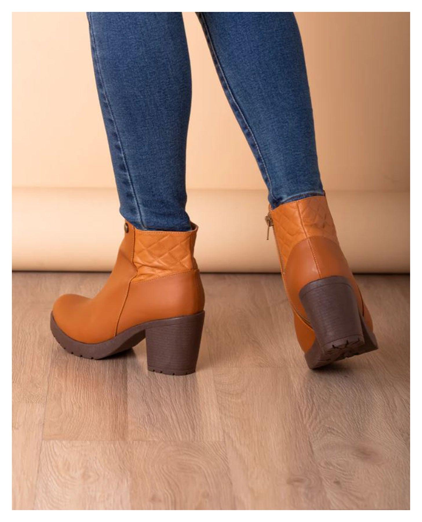 BOTINES MUJER HAVRE CAMEL - 3