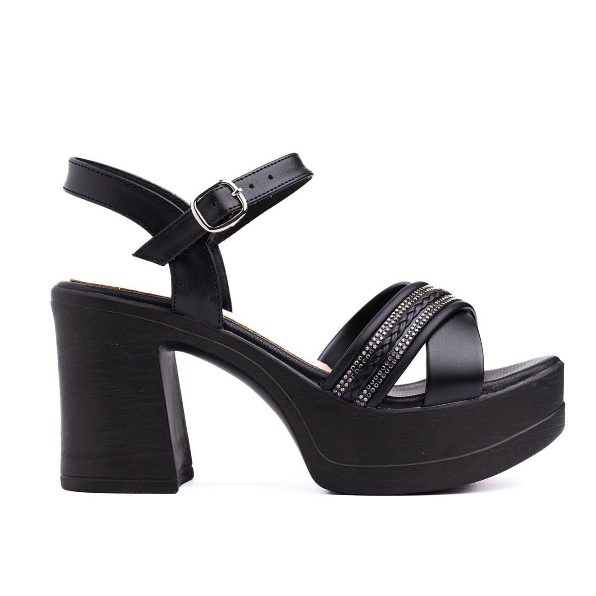 SANDALIAS DE VESTIR MUJER BRILL NEGRO - 4