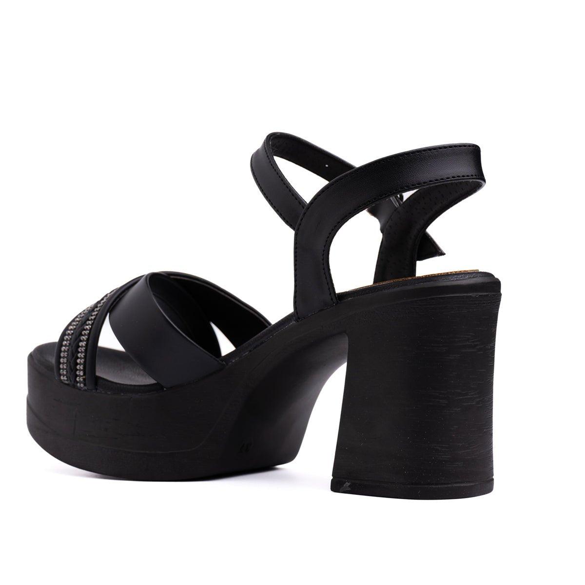 SANDALIAS DE VESTIR MUJER BRILL NEGRO - 6