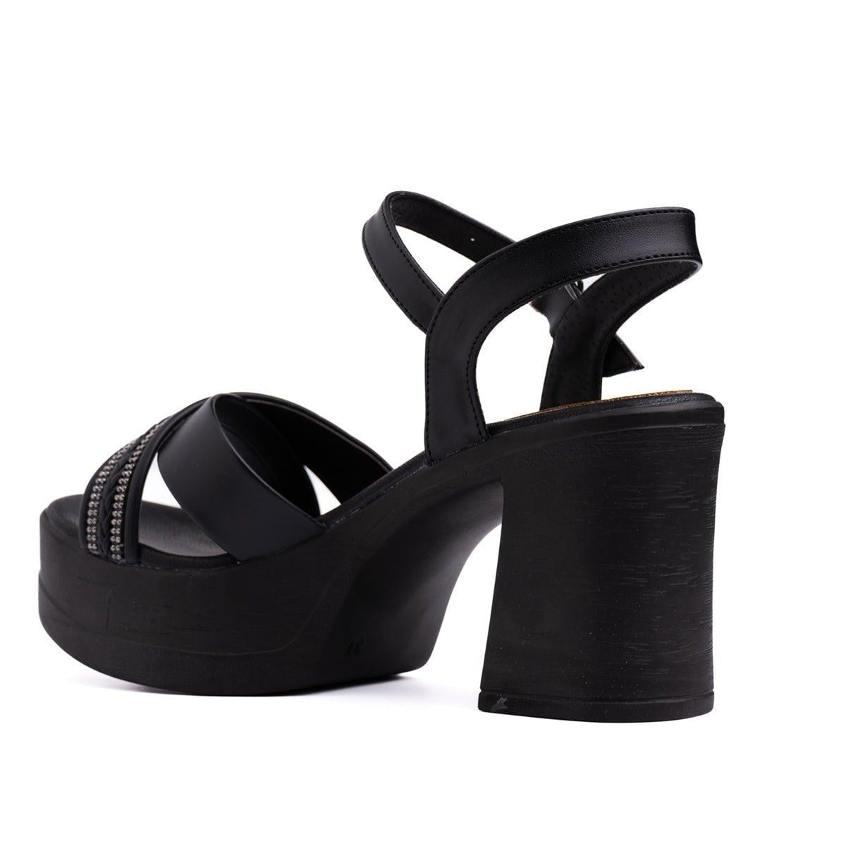 SANDALIAS DE VESTIR MUJER BRILL NEGRO - 6