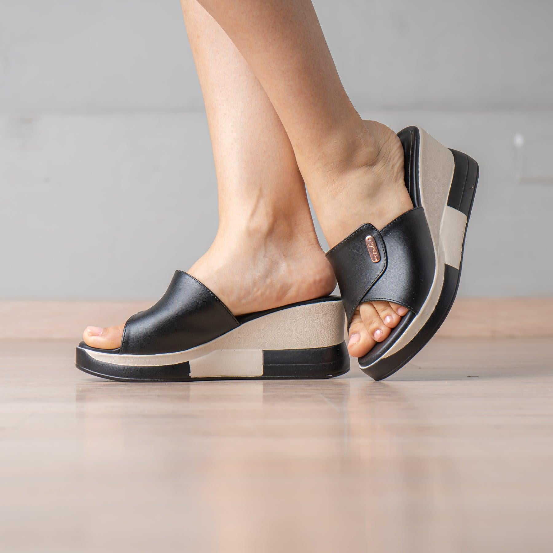 SANDALIAS CASUALES MUJER PRITIH NEGRO - 1
