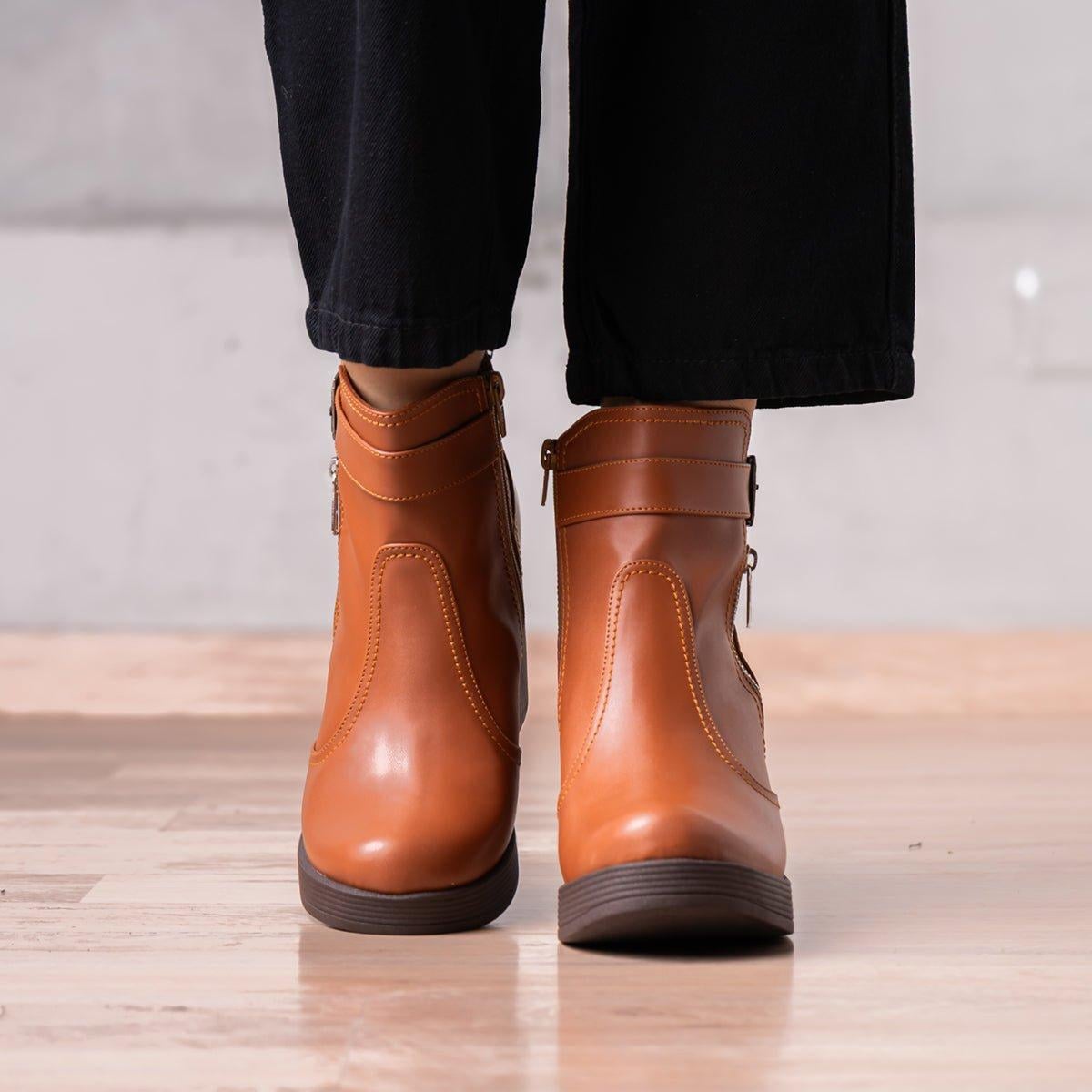 BOTINES MUJER VEATA CAMEL - 2