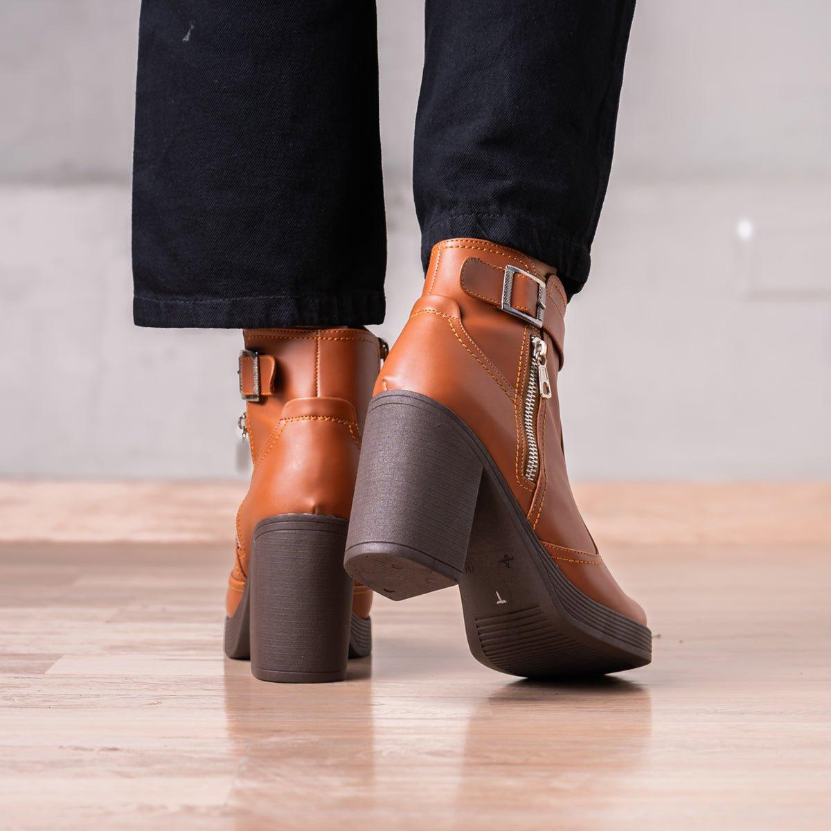 BOTINES MUJER VEATA CAMEL - 3
