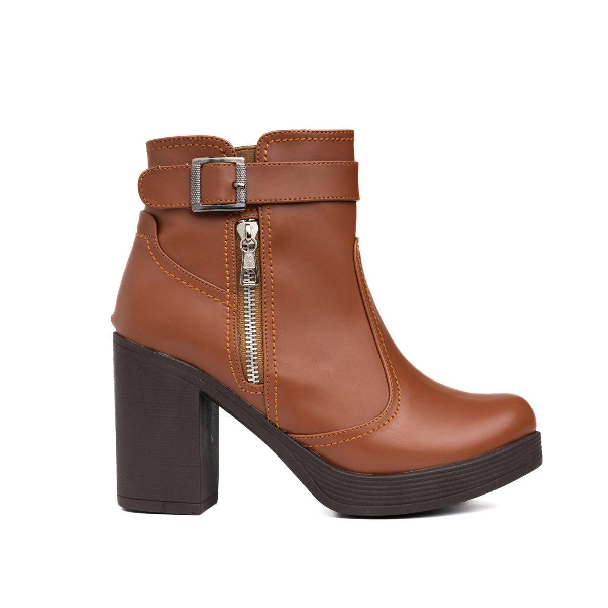 BOTINES MUJER VEATA CAMEL - 4