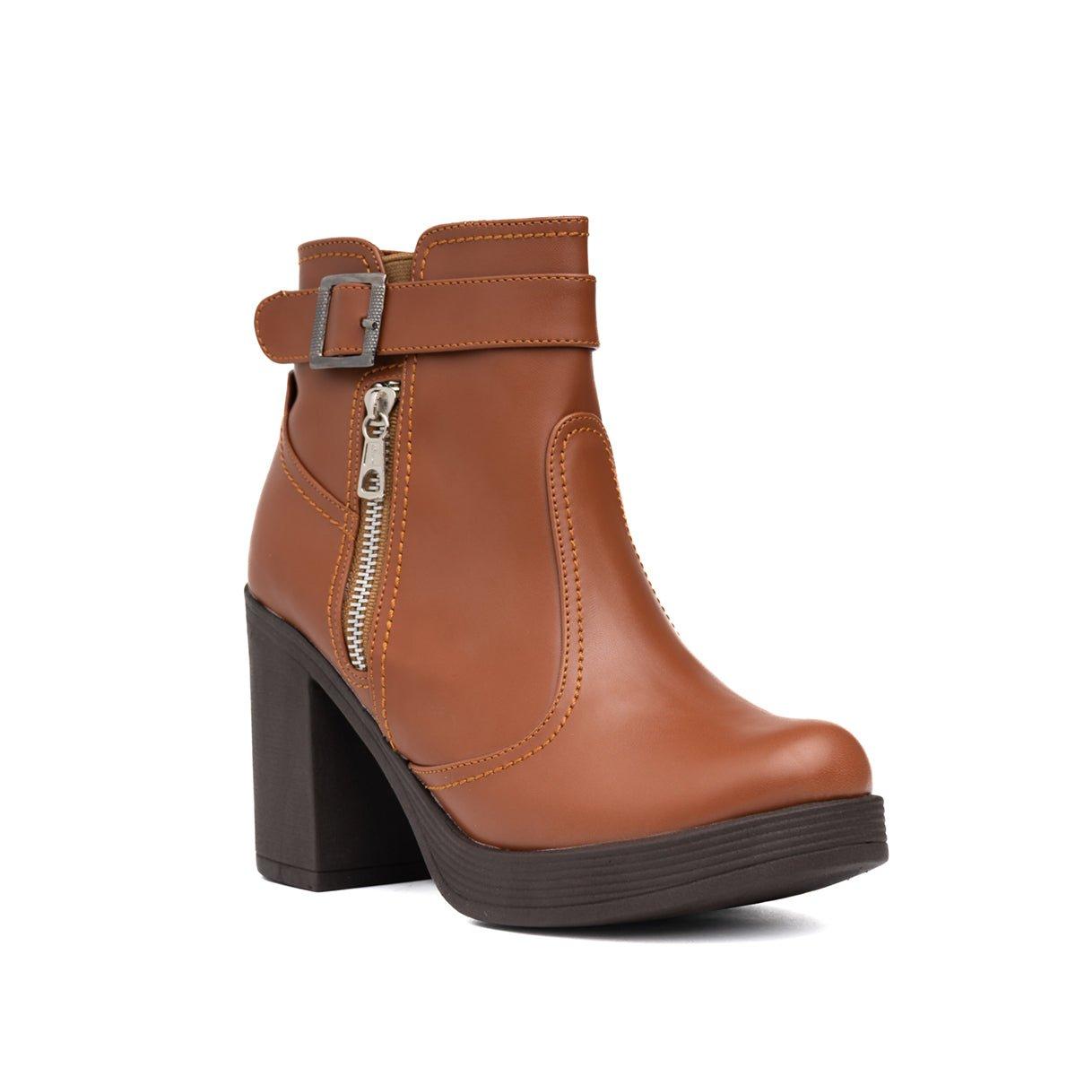 BOTINES MUJER VEATA CAMEL - 5