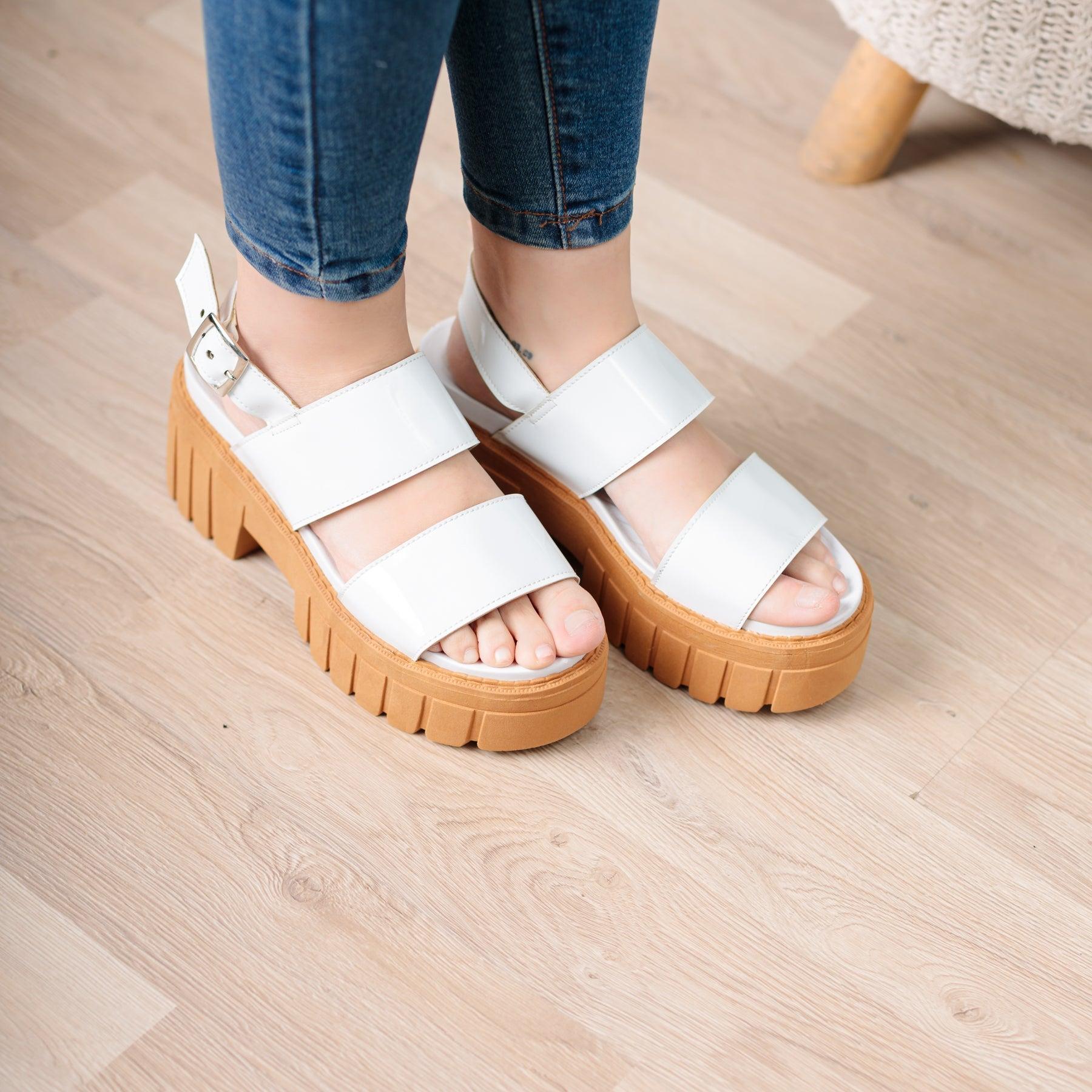 SANDALIAS CASUALES MUJER HANOBI BLANCO - 1