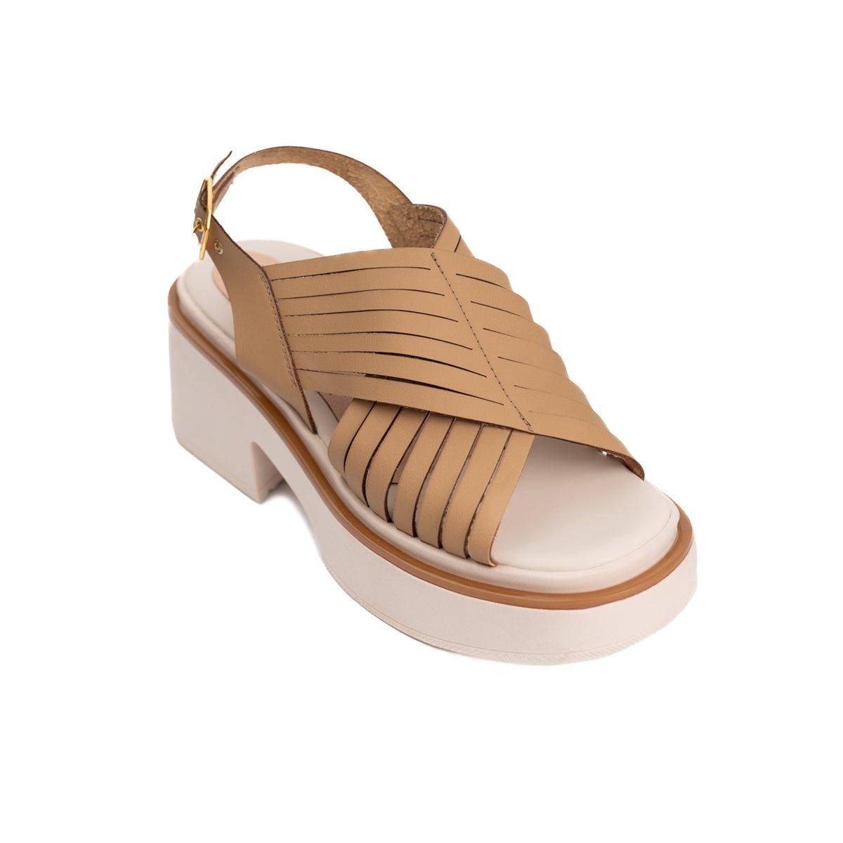 SANDALIAS CASUALES MUJER BRENTONI BEIGE - 5