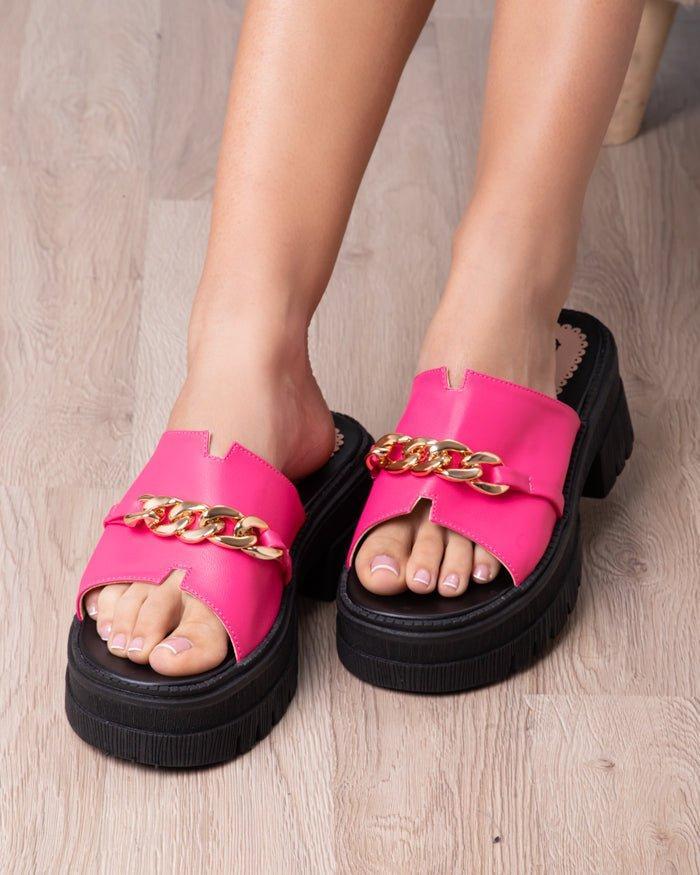 SANDALIAS CASUALES MUJER ABU DABI FUCSIA - 1
