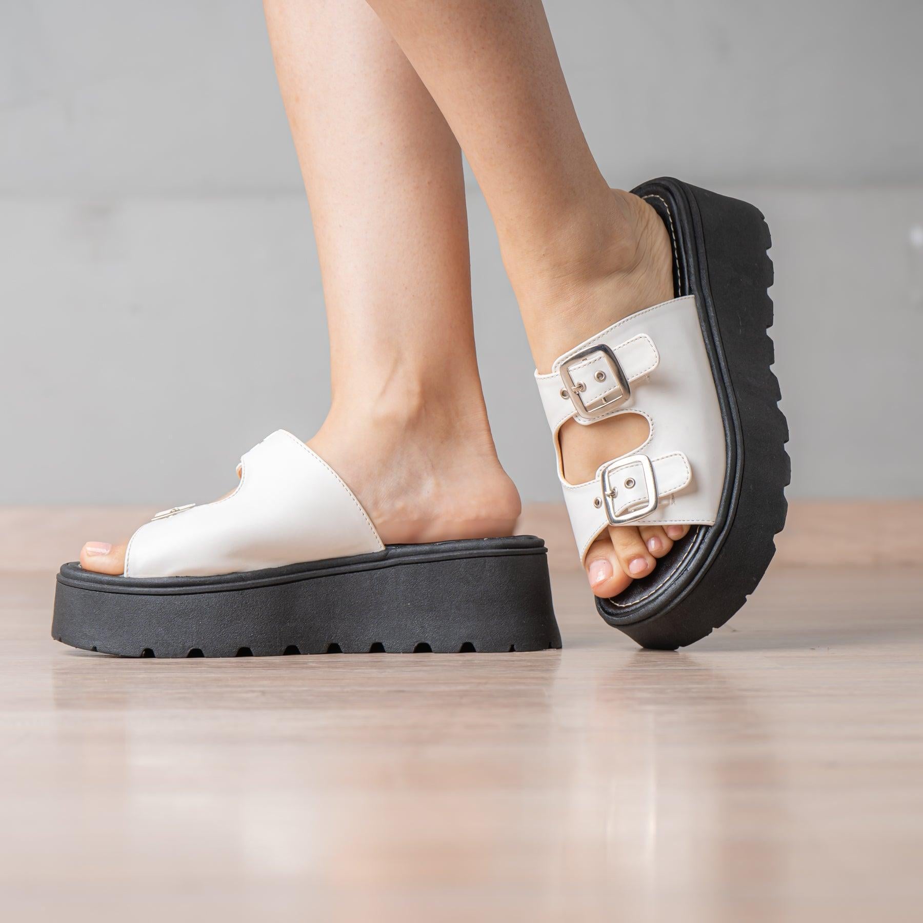 SANDALIAS CASUALES MUJER JOVINAH BLANCO - 1