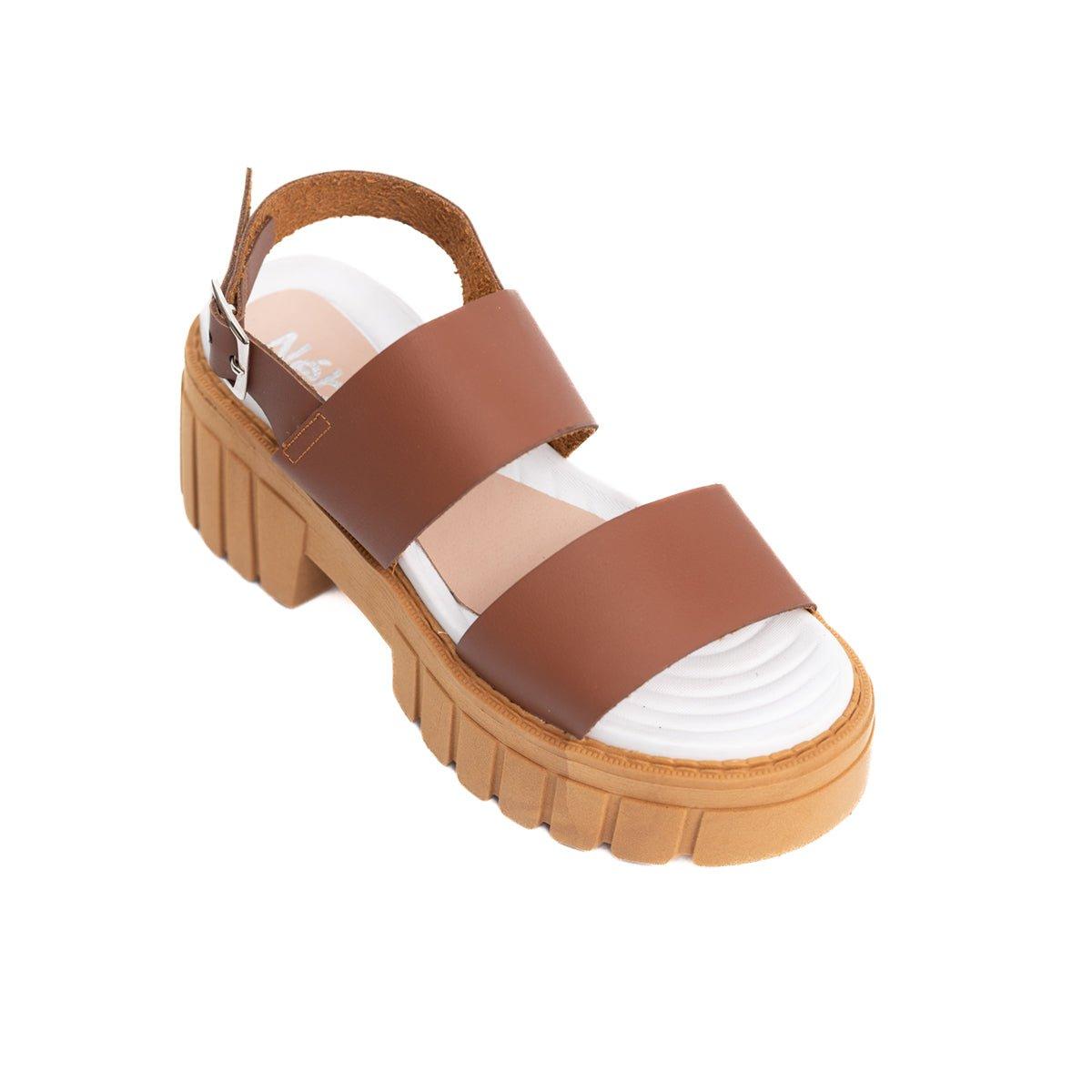 SANDALIAS CASUALES MUJER HANOBI MARRÓN - 5