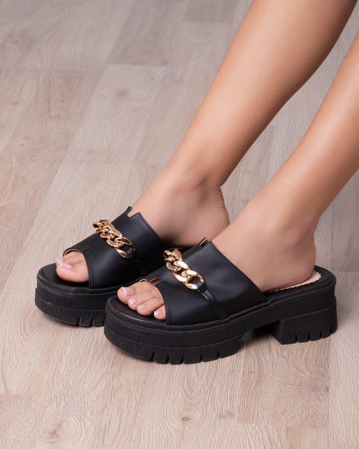 SANDALIAS CASUALES MUJER ABU DABI NEGRO - 1