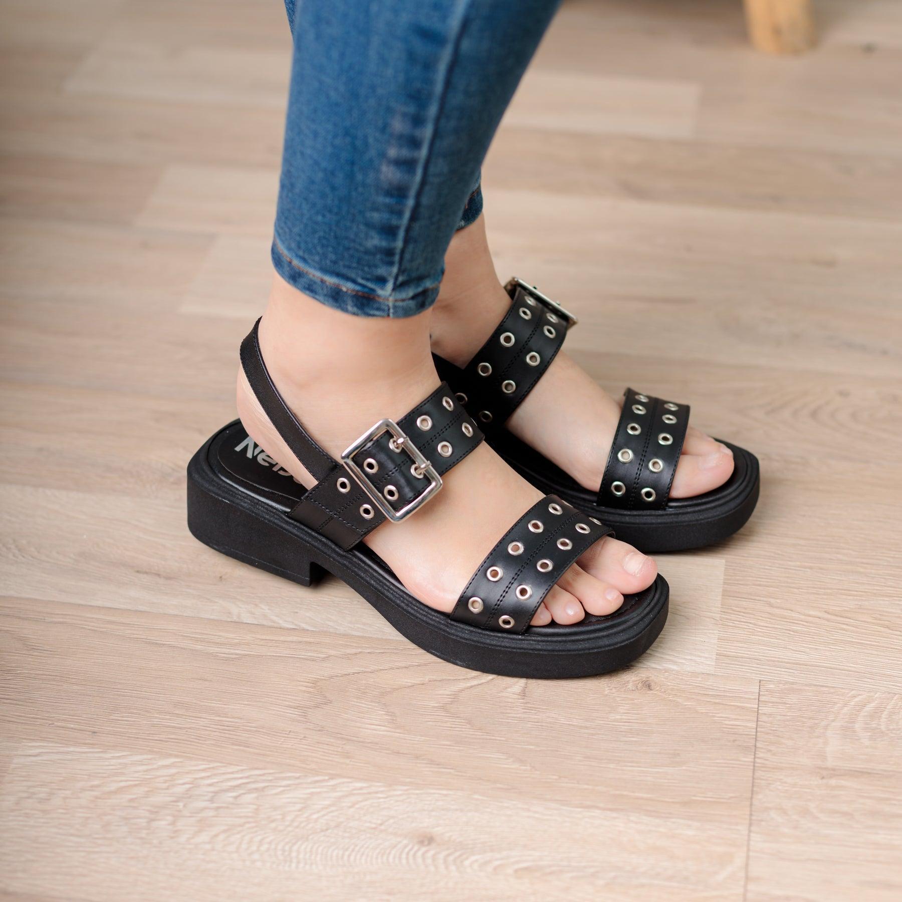 SANDALIAS CASUALES MUJER VASTIAN NEGRO - 1