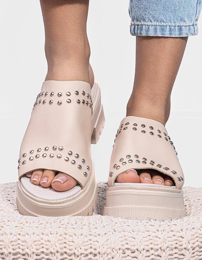 SANDALIAS CASUALES MUJER LUVRE NUDE - 1