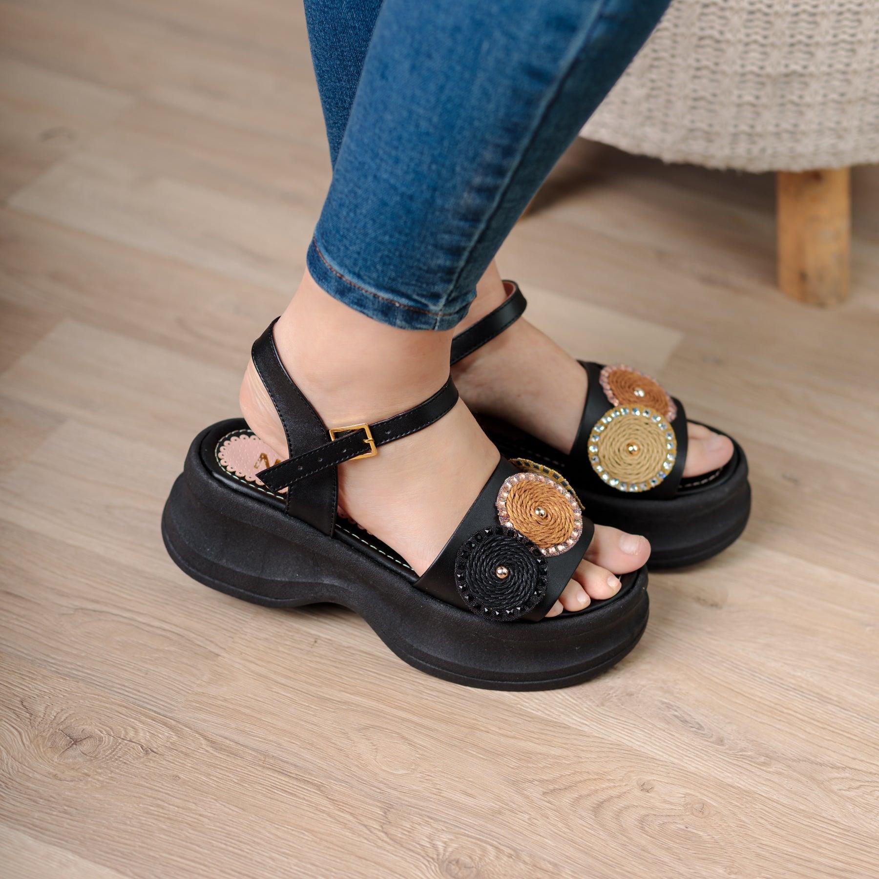 SANDALIAS CAUALES MUJER SNEZANA NEGRO - 1