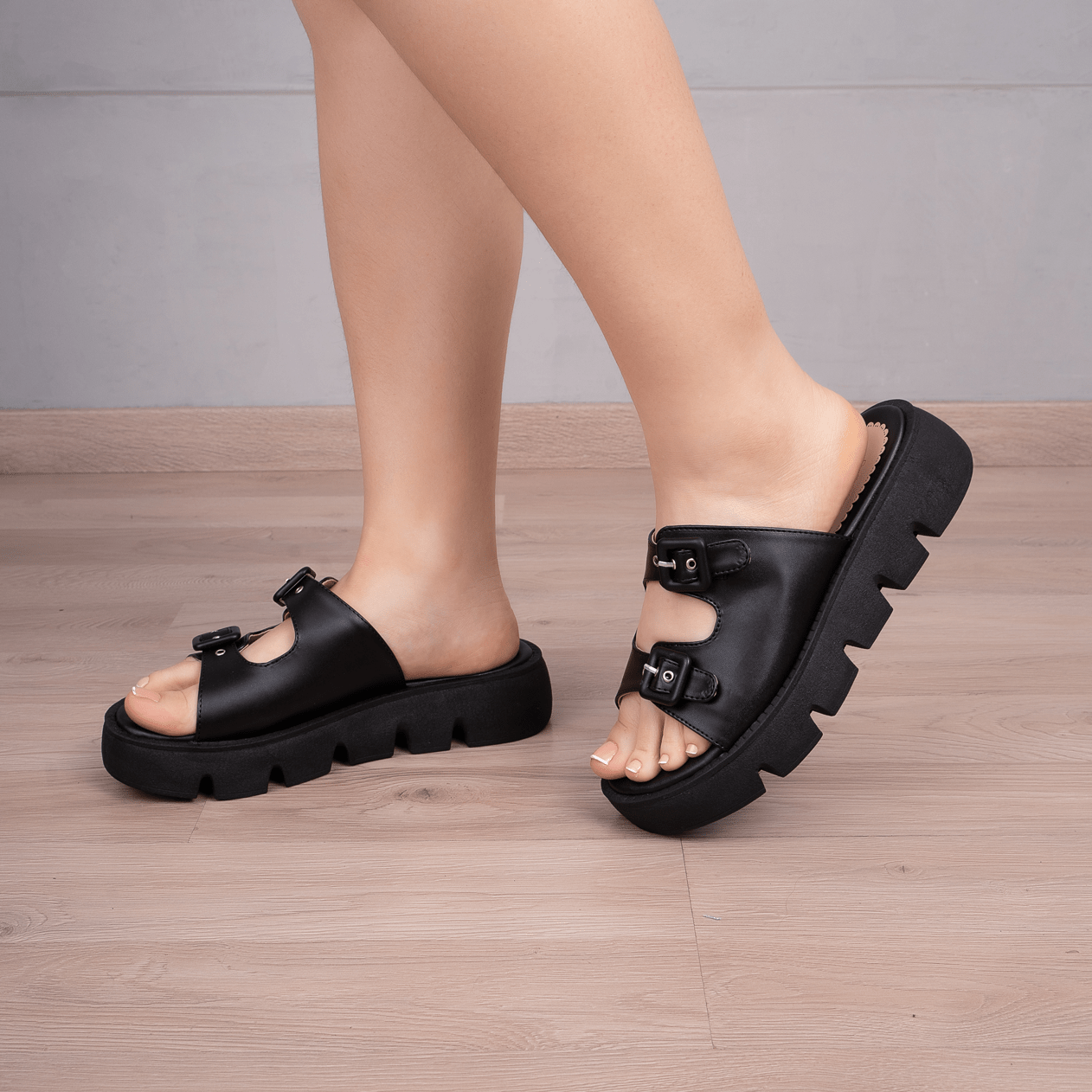SANDALIAS CASUALES MUJER MASERU NEGRO - 1
