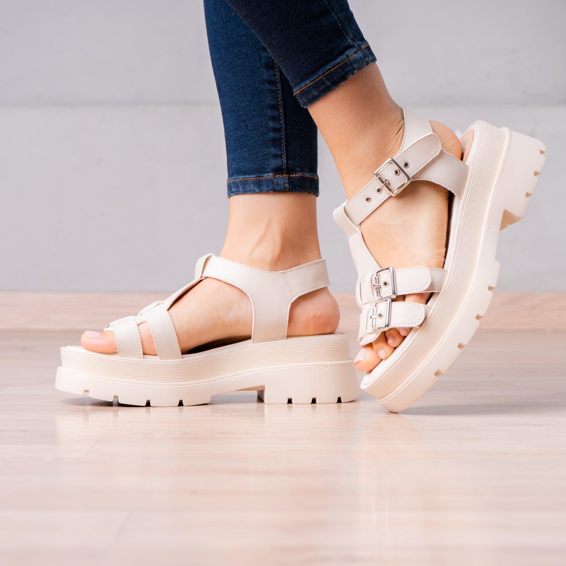 SANDALIAS CASUALES MUJER SAN ANDRES 2.0 HUESO - 1