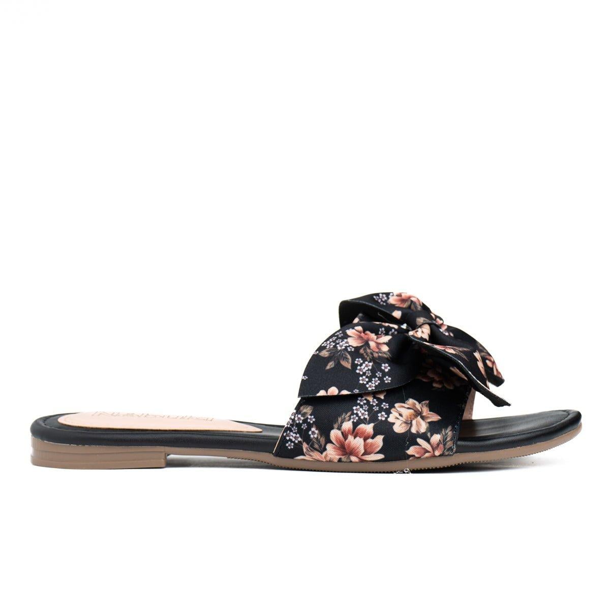 SANDALIAS CASUALES MUJER FLOR FLOREADO NEGRO 2 - 4