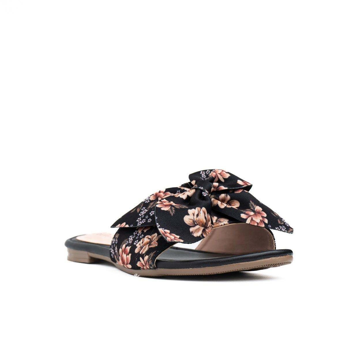 SANDALIAS CASUALES MUJER FLOR FLOREADO NEGRO 2 - 5