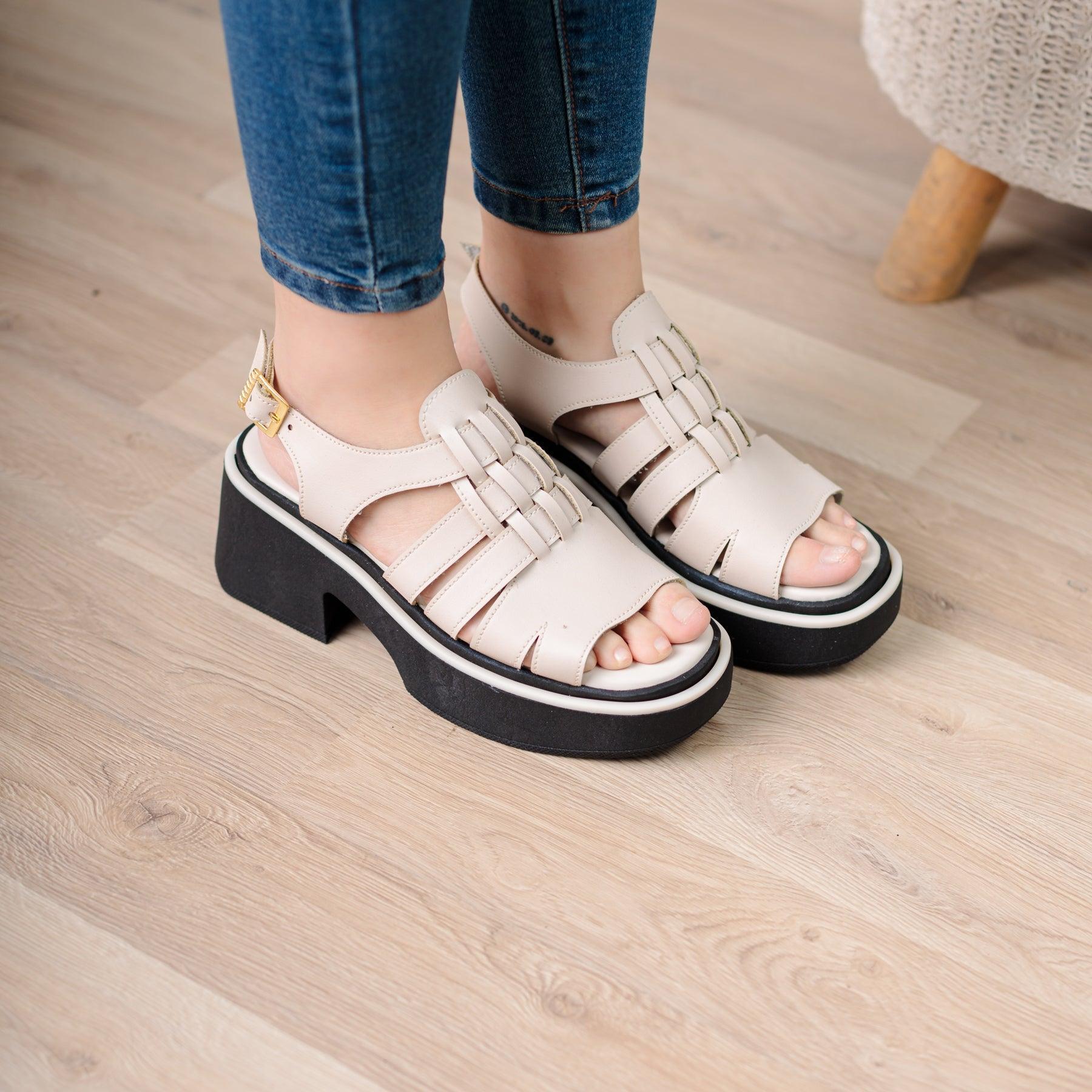 SANDALIAS CASUALES MUJER CANDIA BEIGE - 1