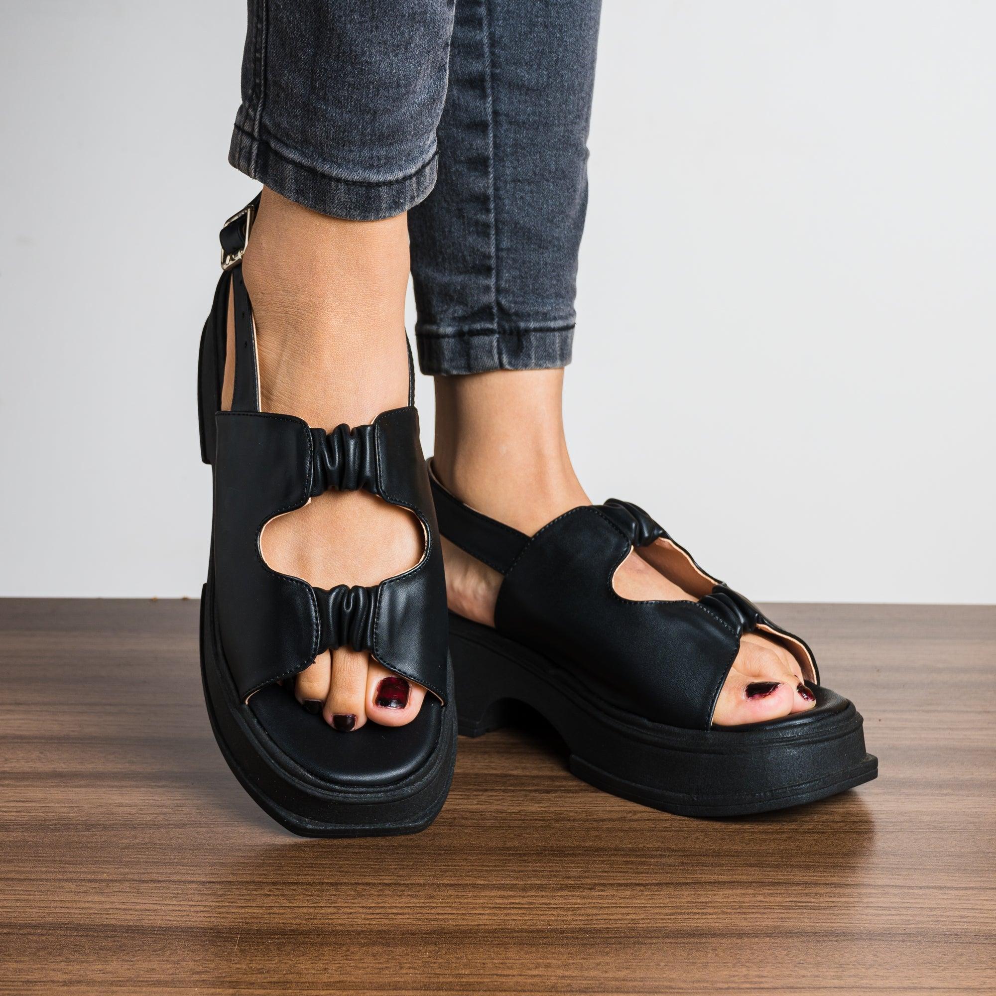 SANDALIAS CASUALES MUJER BRAKZON NEGRO - 1