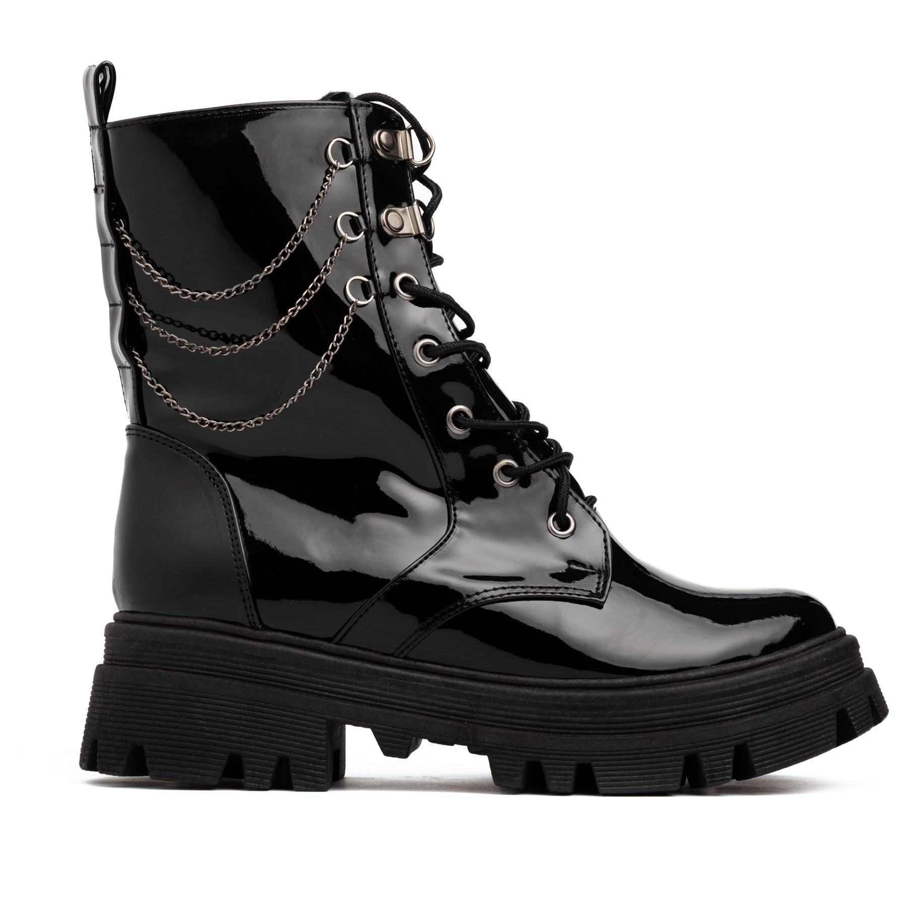 BOTAS MUJER KANSAS NEGRO CHAROL - 4
