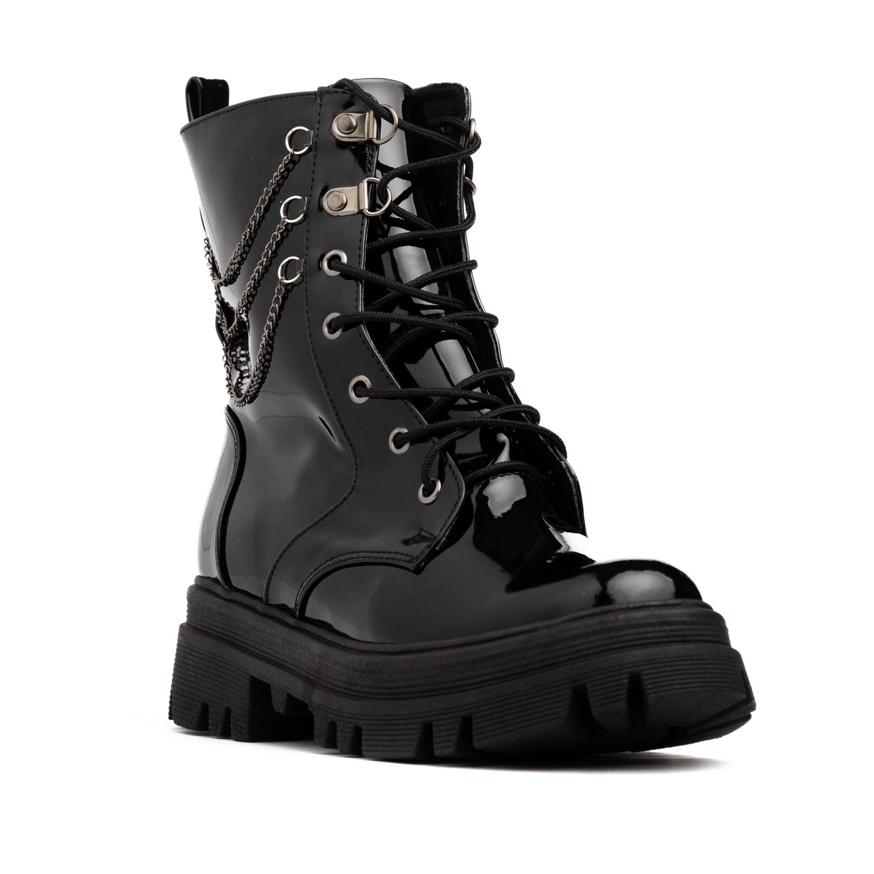 BOTAS MUJER KANSAS NEGRO CHAROL - 5