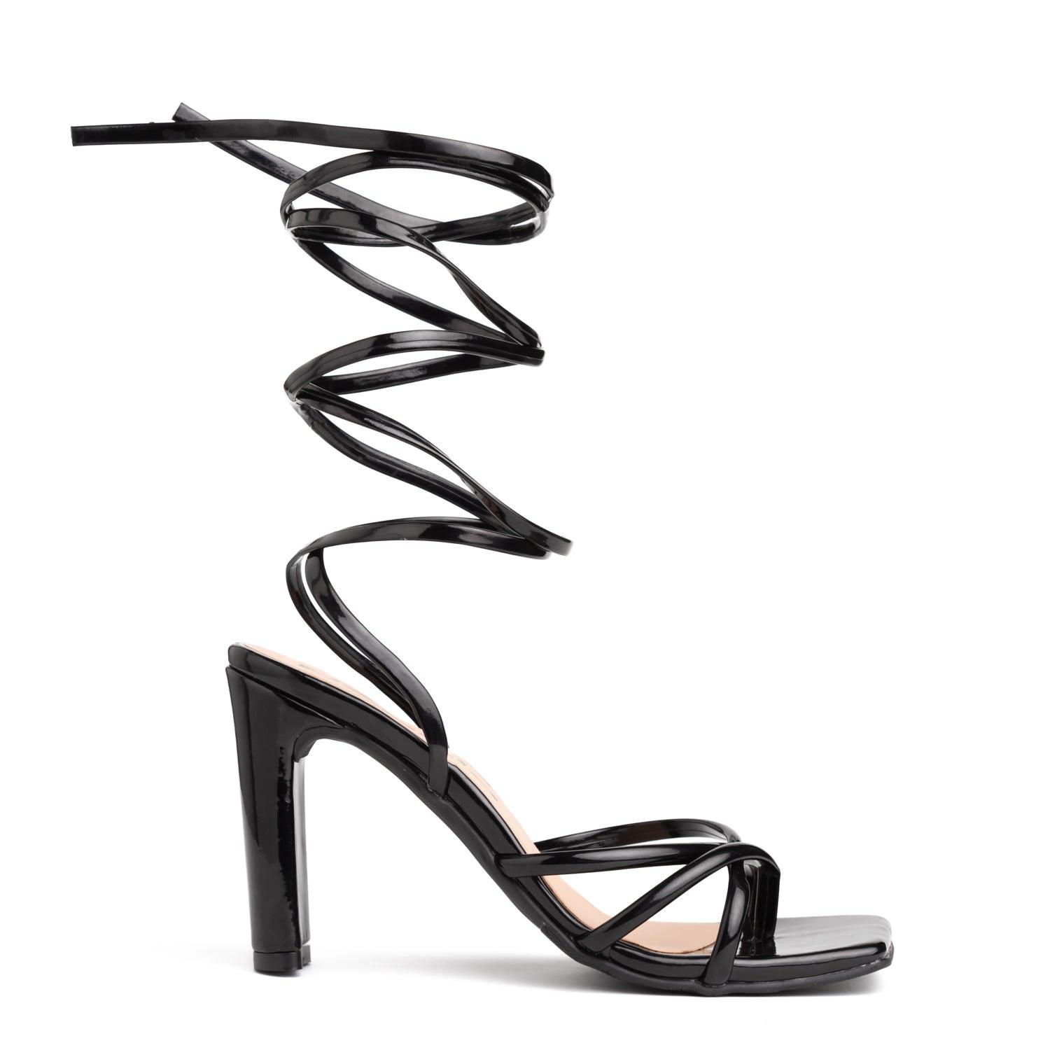 SANDALIAS DE VESTIR MUJER MARAIS NEGRO CHAROL - 4