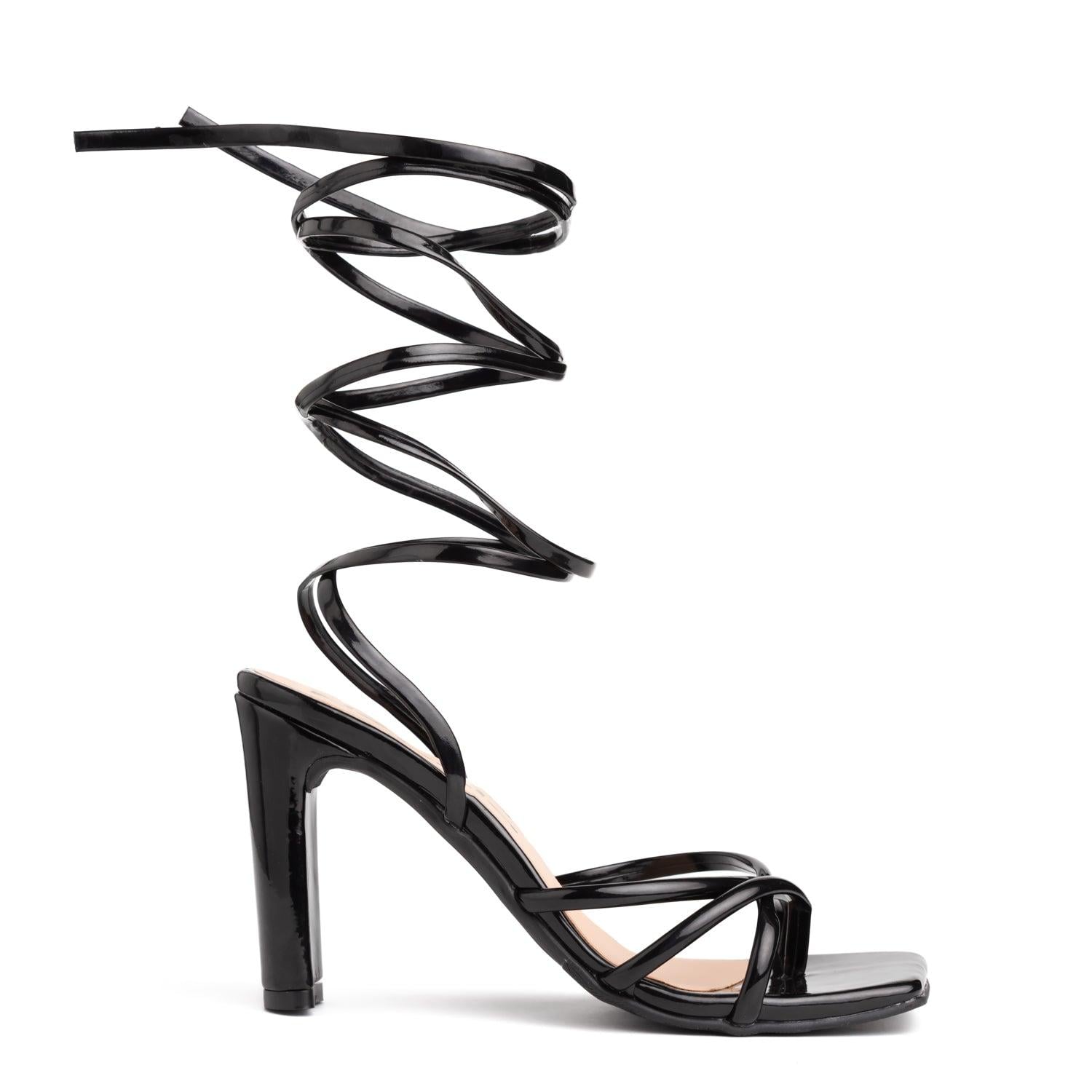 SANDALIAS DE VESTIR MUJER MARAIS NEGRO CHAROL - 4