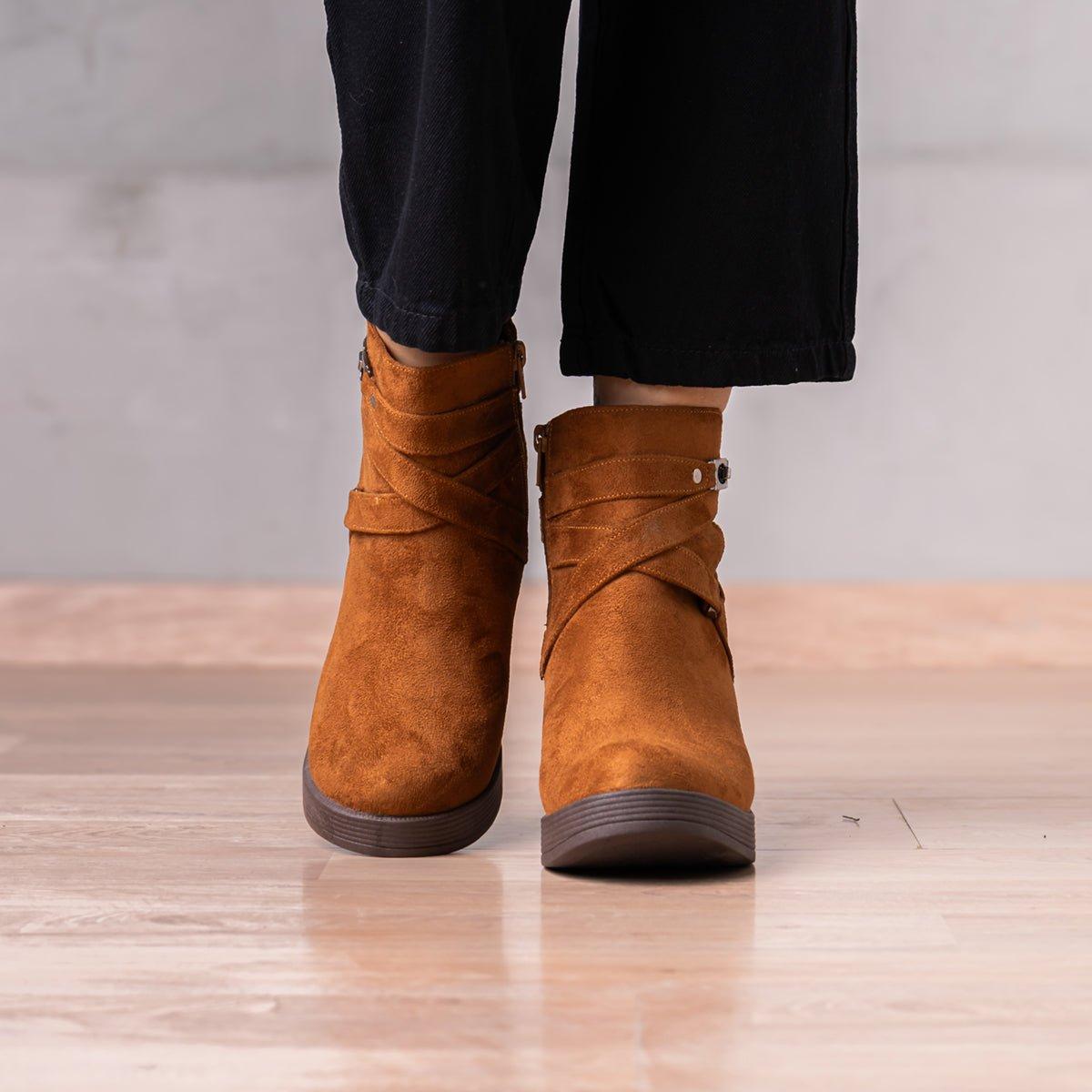 BOTINES MUJER CHAMPETA CAMEL GAMUZA - 2