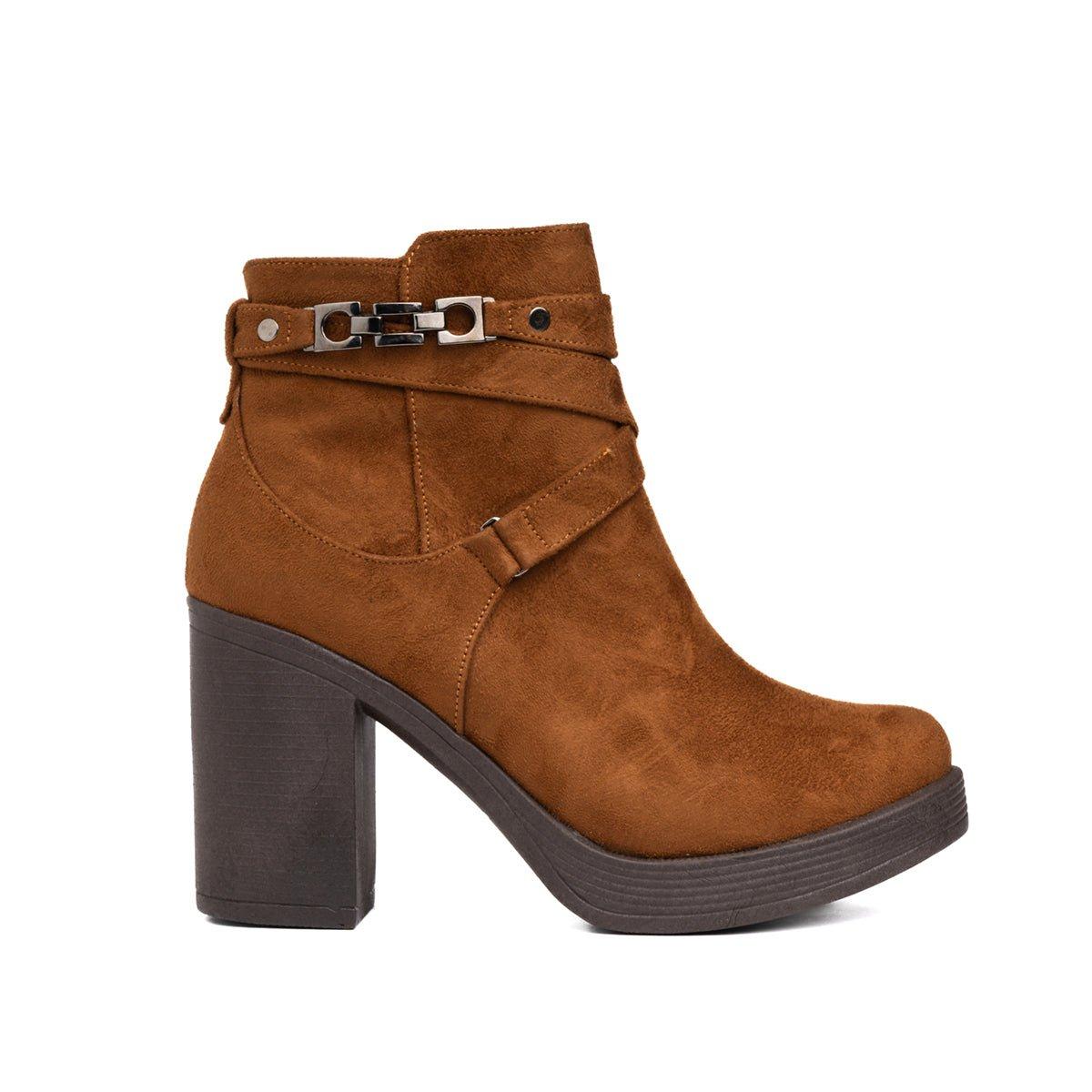 BOTINES MUJER CHAMPETA CAMEL GAMUZA - 4