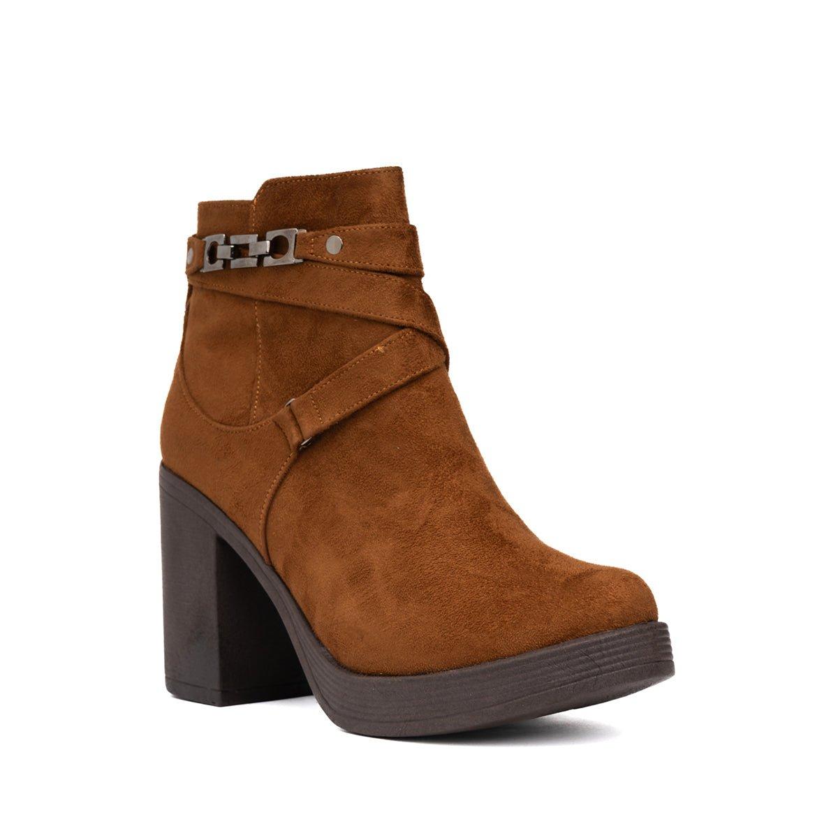 BOTINES MUJER CHAMPETA CAMEL GAMUZA - 5
