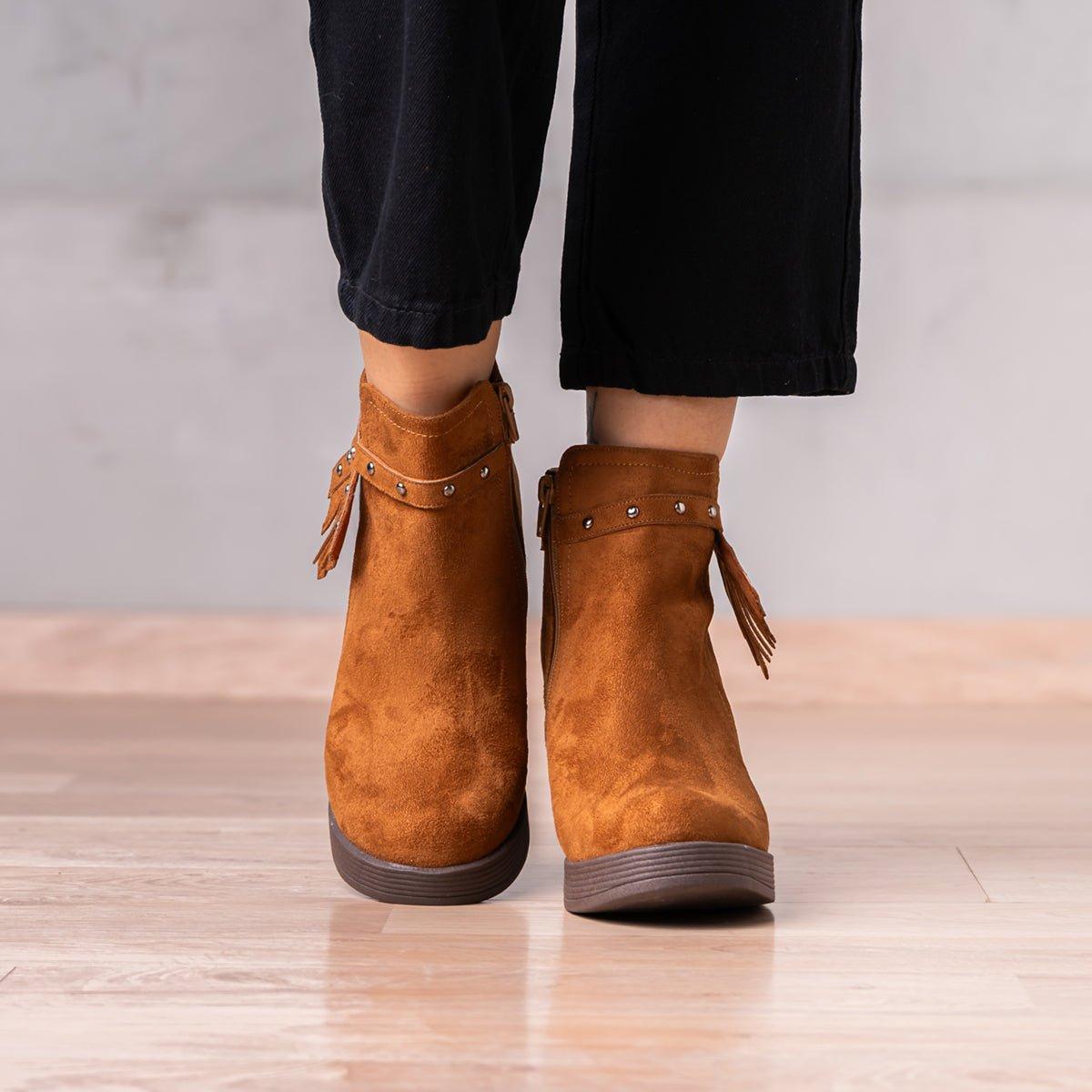 BOTINES MUJER CHENDA CAMEL GAMUZA - 2