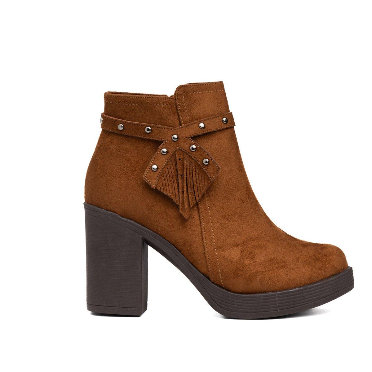 BOTINES MUJER CHENDA CAMEL GAMUZA - 4