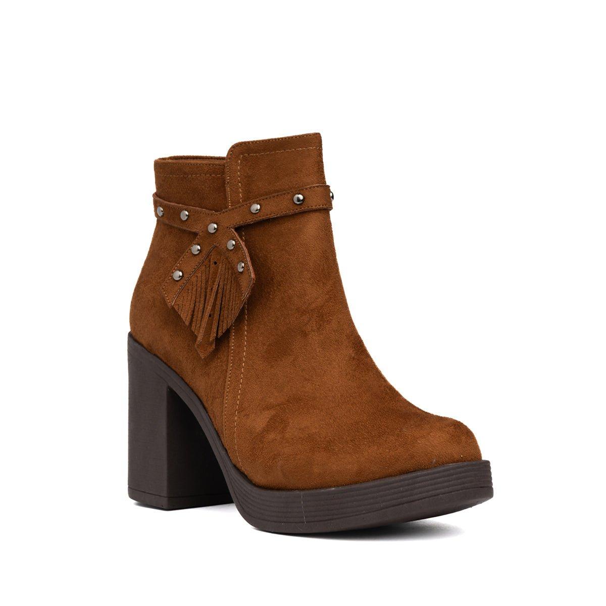 BOTINES MUJER CHENDA CAMEL GAMUZA - 5