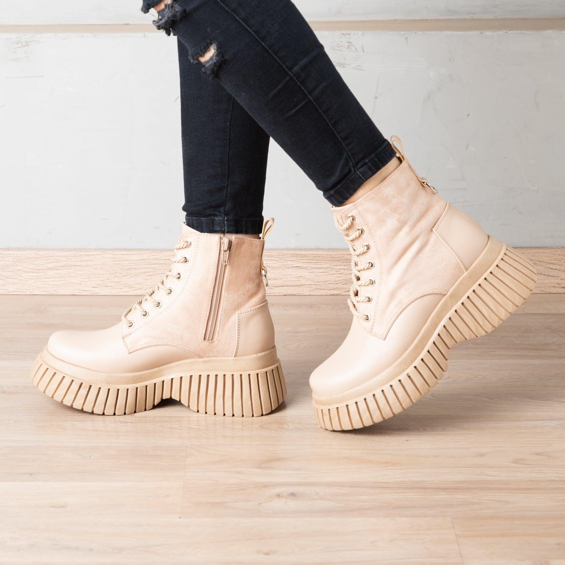 BOTAS MUJER GAZKPO BEIGE - 1