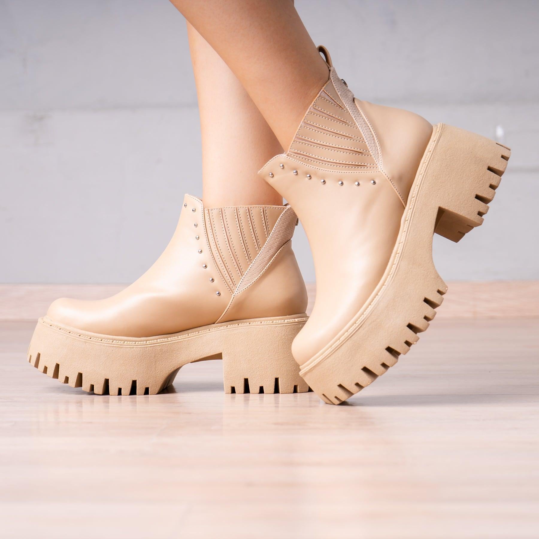 BOTINES MUJER XYLA BEIGE - 1