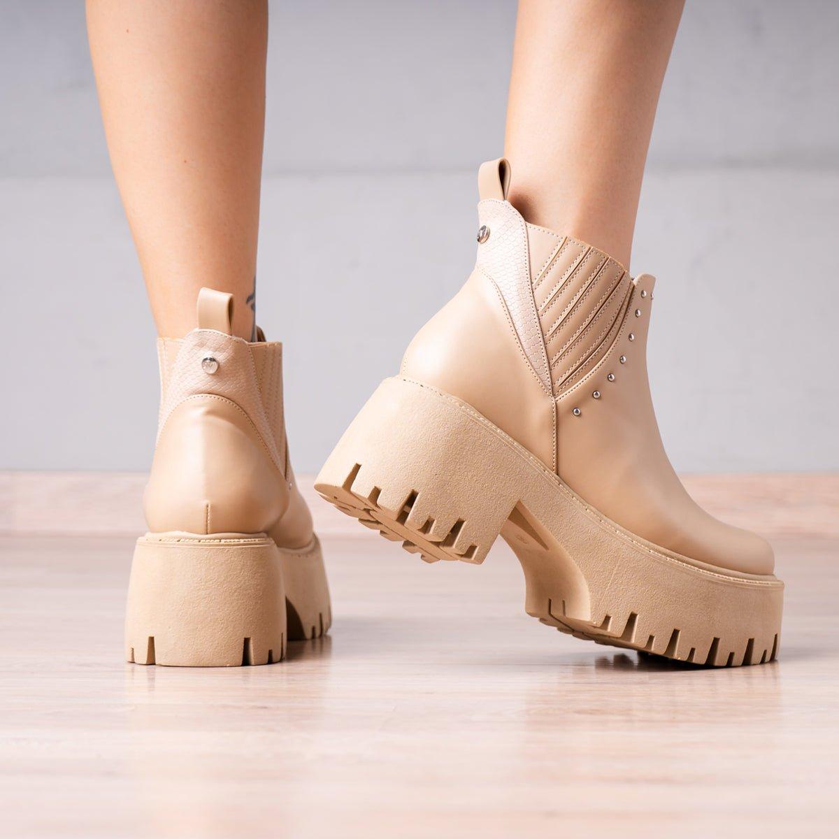 BOTINES MUJER XYLA BEIGE - 2