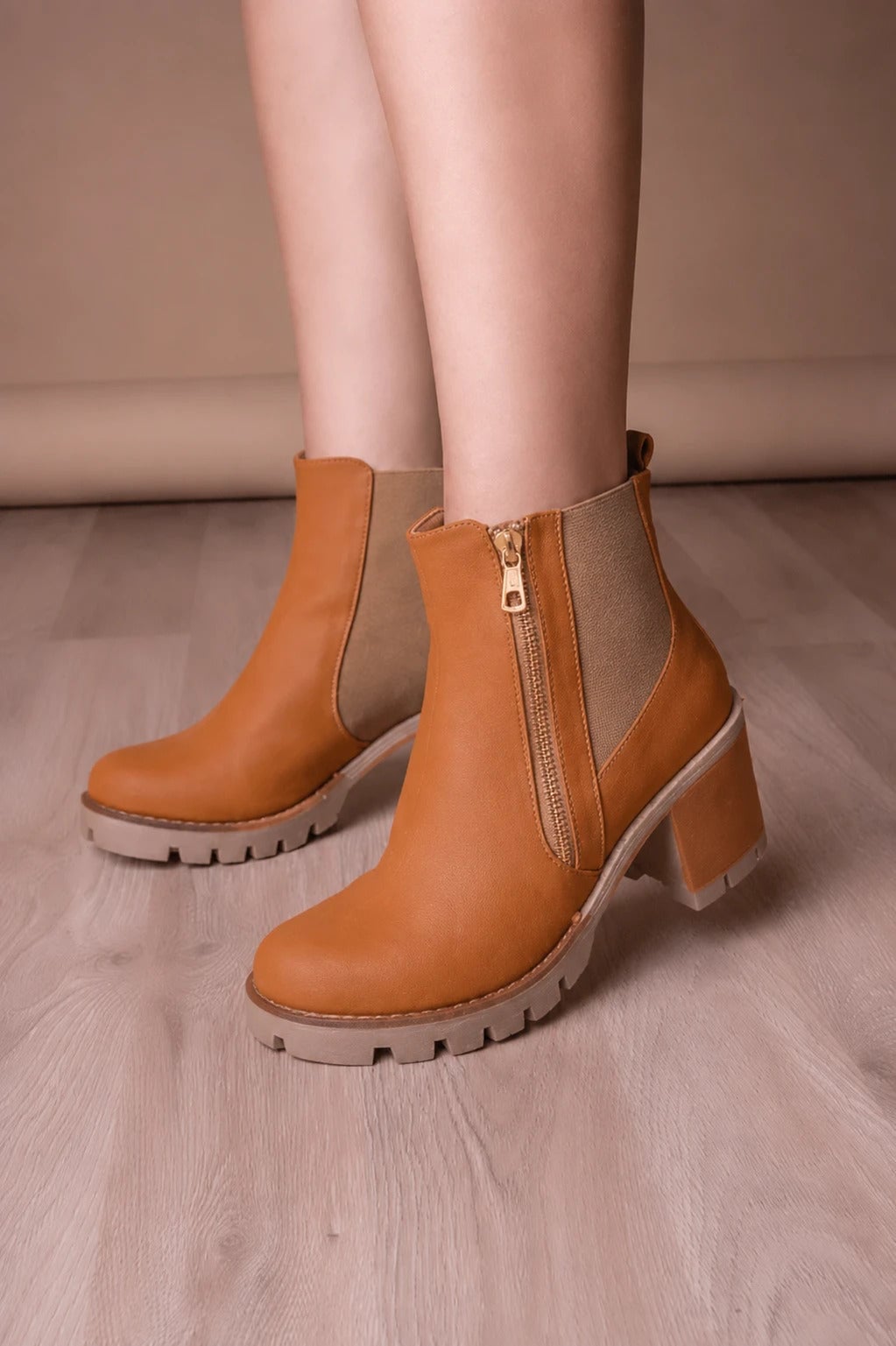 BOTINES MUJER BOLONIA CAMEL - 3