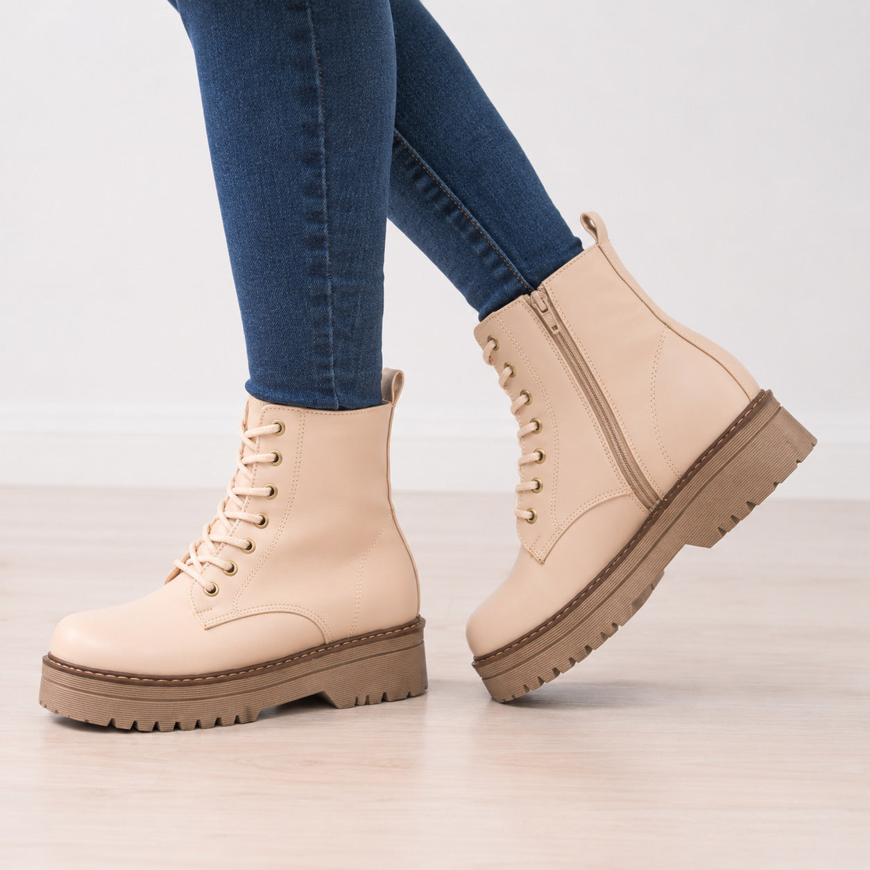 BOTAS MUJER BADO BEIGE - 7