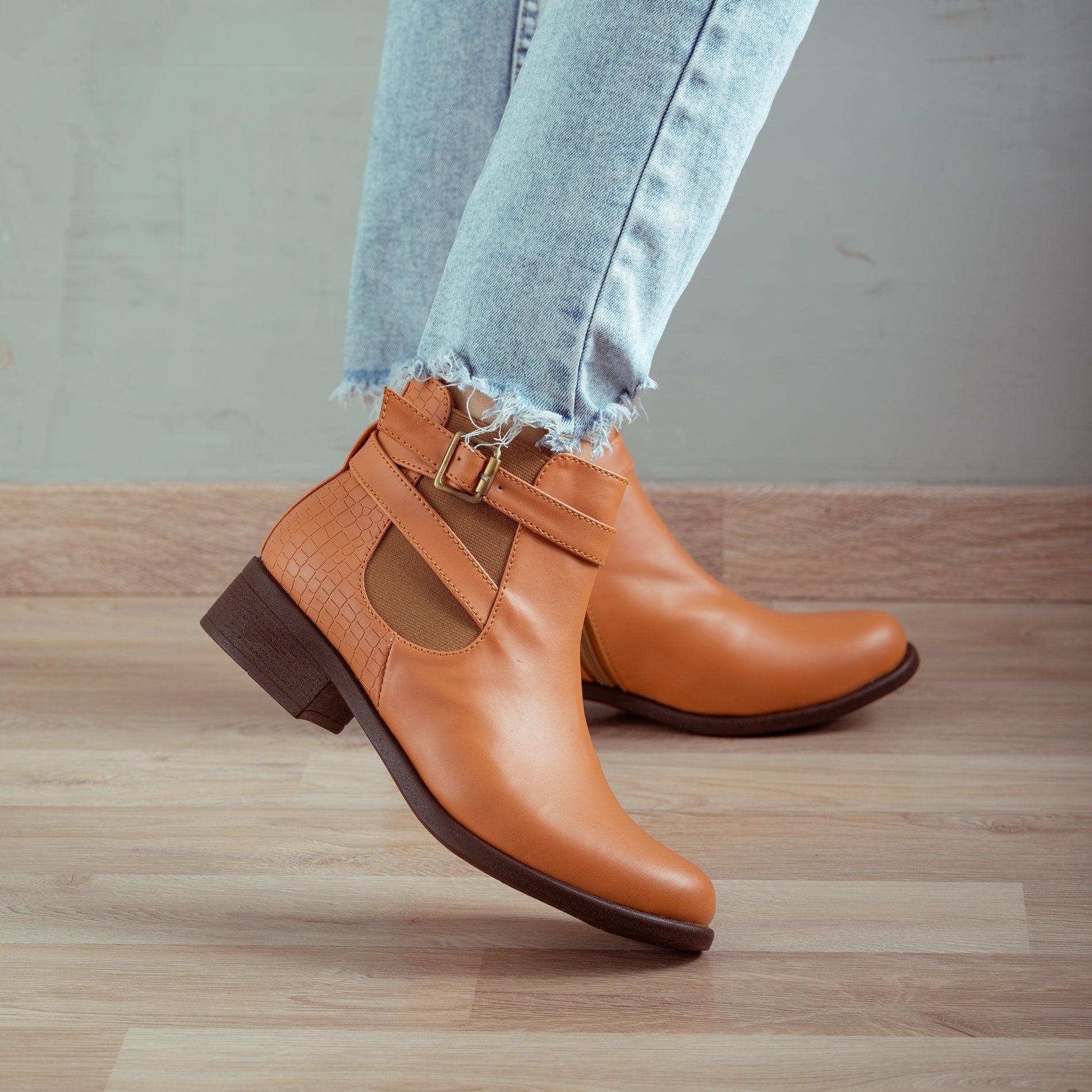 BOTINES MUJER SILVEN CAMEL SERPIENTE - 1