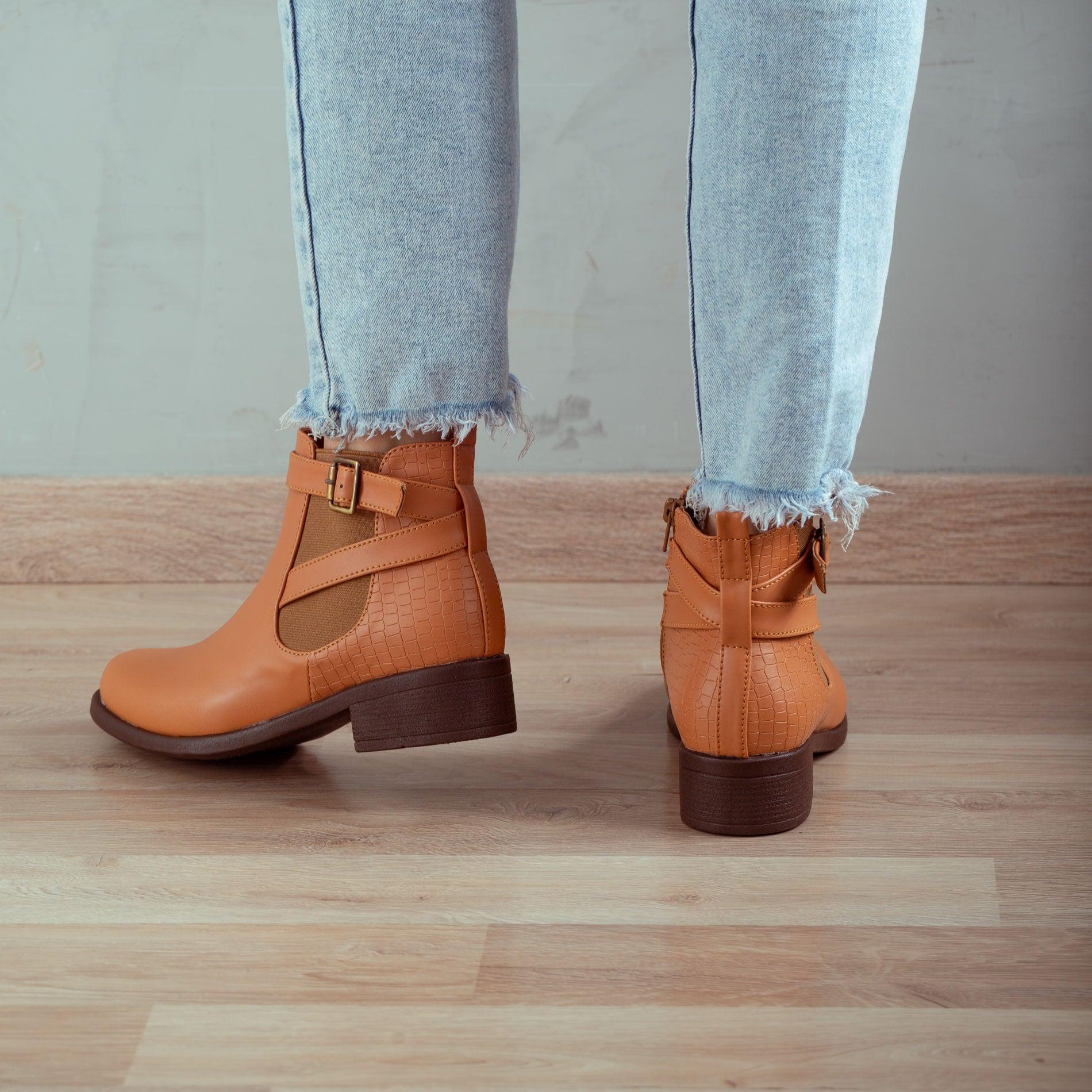 BOTINES MUJER SILVEN CAMEL SERPIENTE - 3