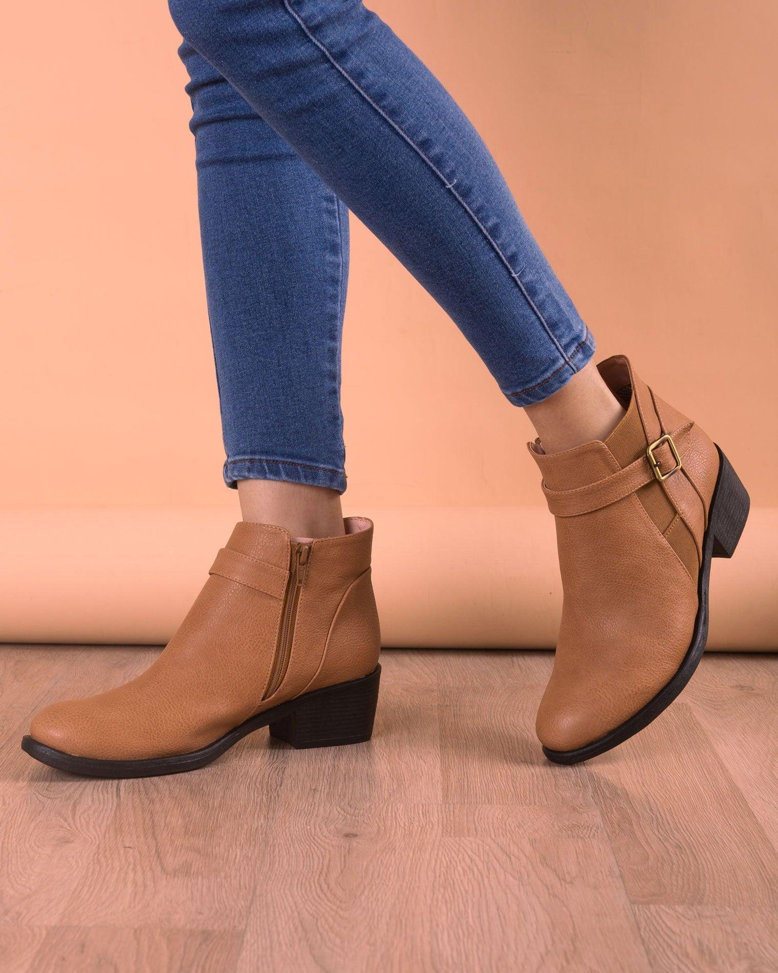 BOTINES MUJER NARA BEIGE - 1